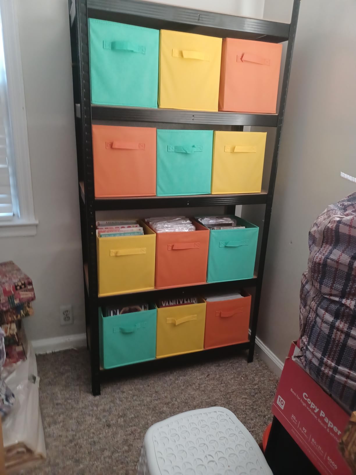 ShellKingdom Storage Bins, Foldable Fabric Storage Cubes And Cloth Storage | Storage Organizer For Closet And Toys, 10.5x10.5x11 INCH, 6 Pack (6 Colors) customer photo 1