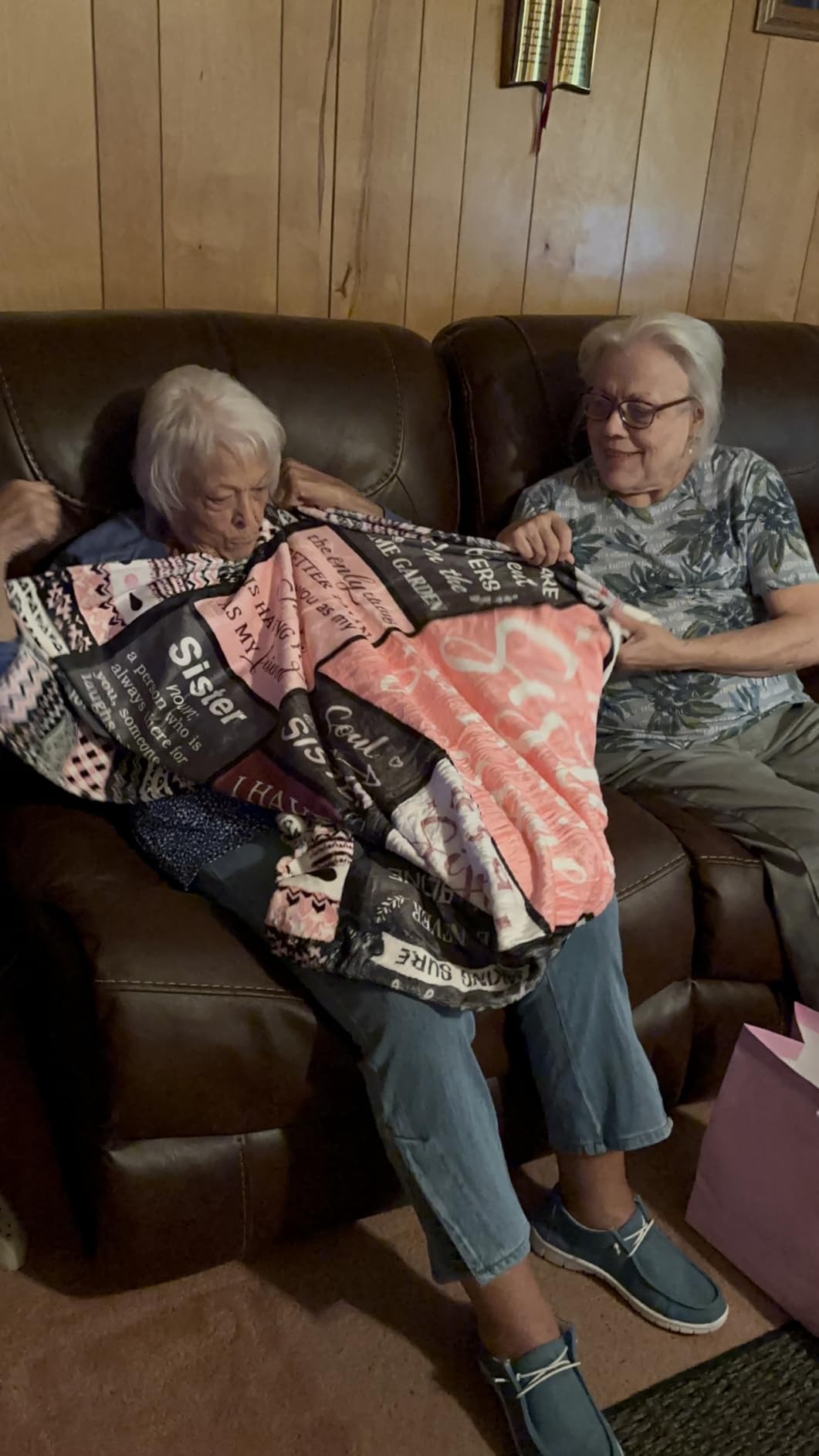 Ruvinzo Sister Gifts from Sis, Best Sister Ever Gift for Women, Birthday Gifts for Sisters, Sis Soft Throw Blanket 60