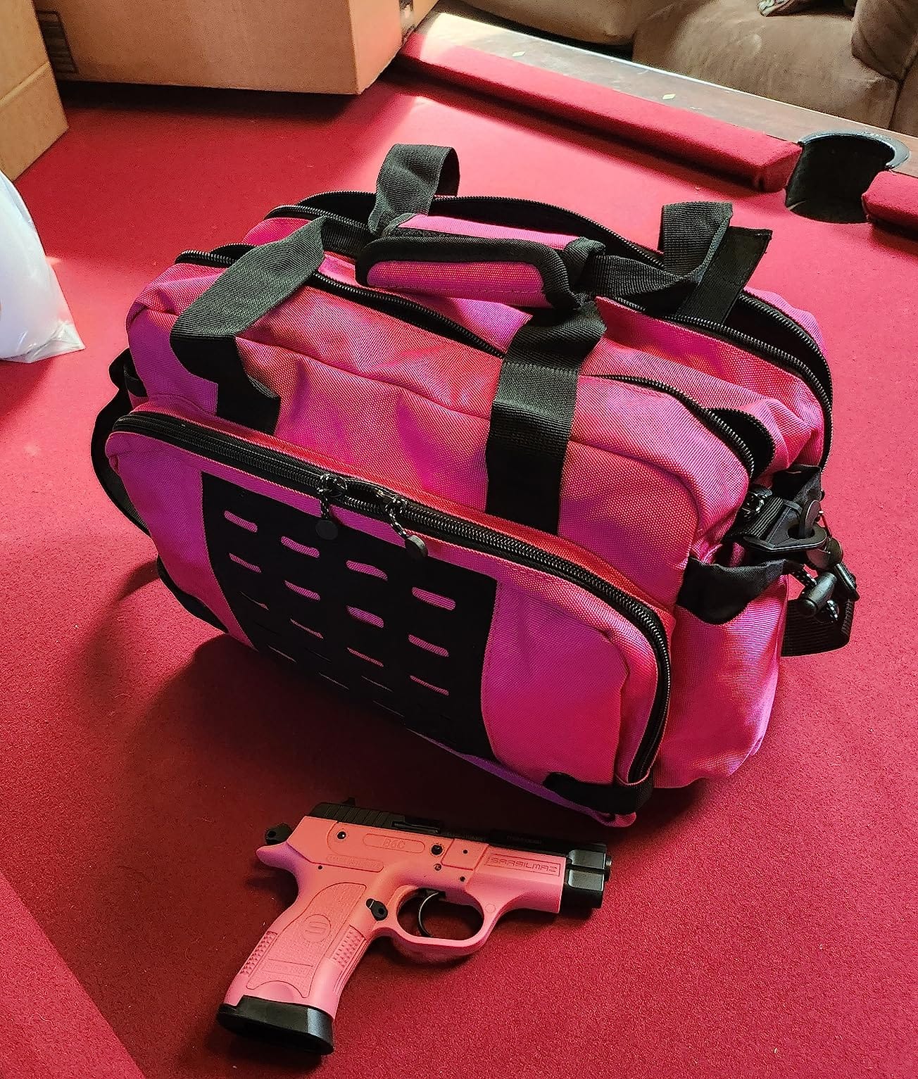 Tactical Pistol Range Bag for 3 Handguns, Gun Range Bag with 6 Magazine Slots, Lockable Zippers, Ammo Storage, MOLLE Handgun Case for Shooting Range Accessories customer photo 1