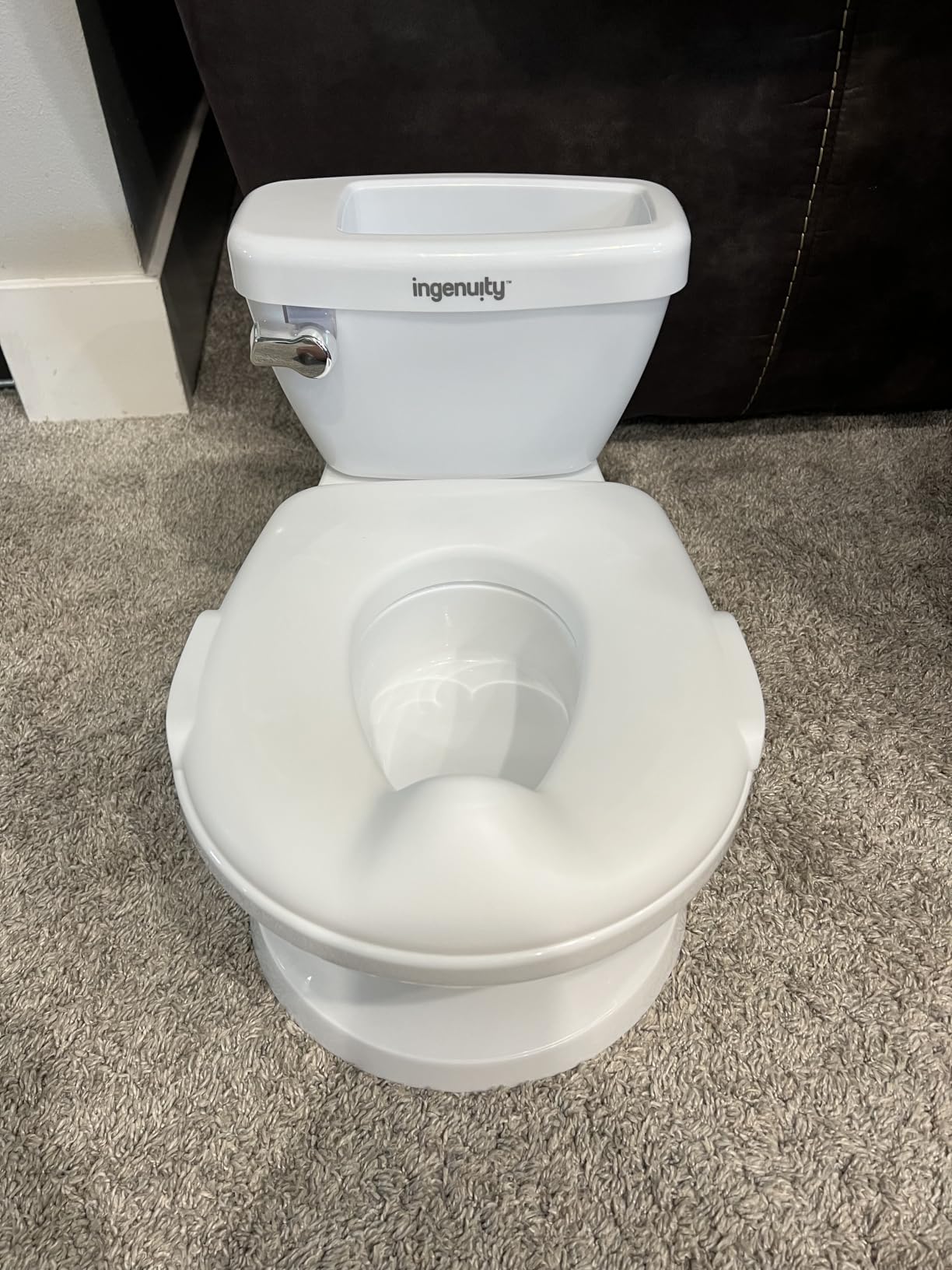 Ingenuity My Size Potty Pro 2-in-1 Potty Training Toilet, Floor Potty with Removable Potty Seat for Standard Toilets, Realistic Flushing Sound, for Toddlers Ages 18+ Months, Up to 50 lb customer photo 2
