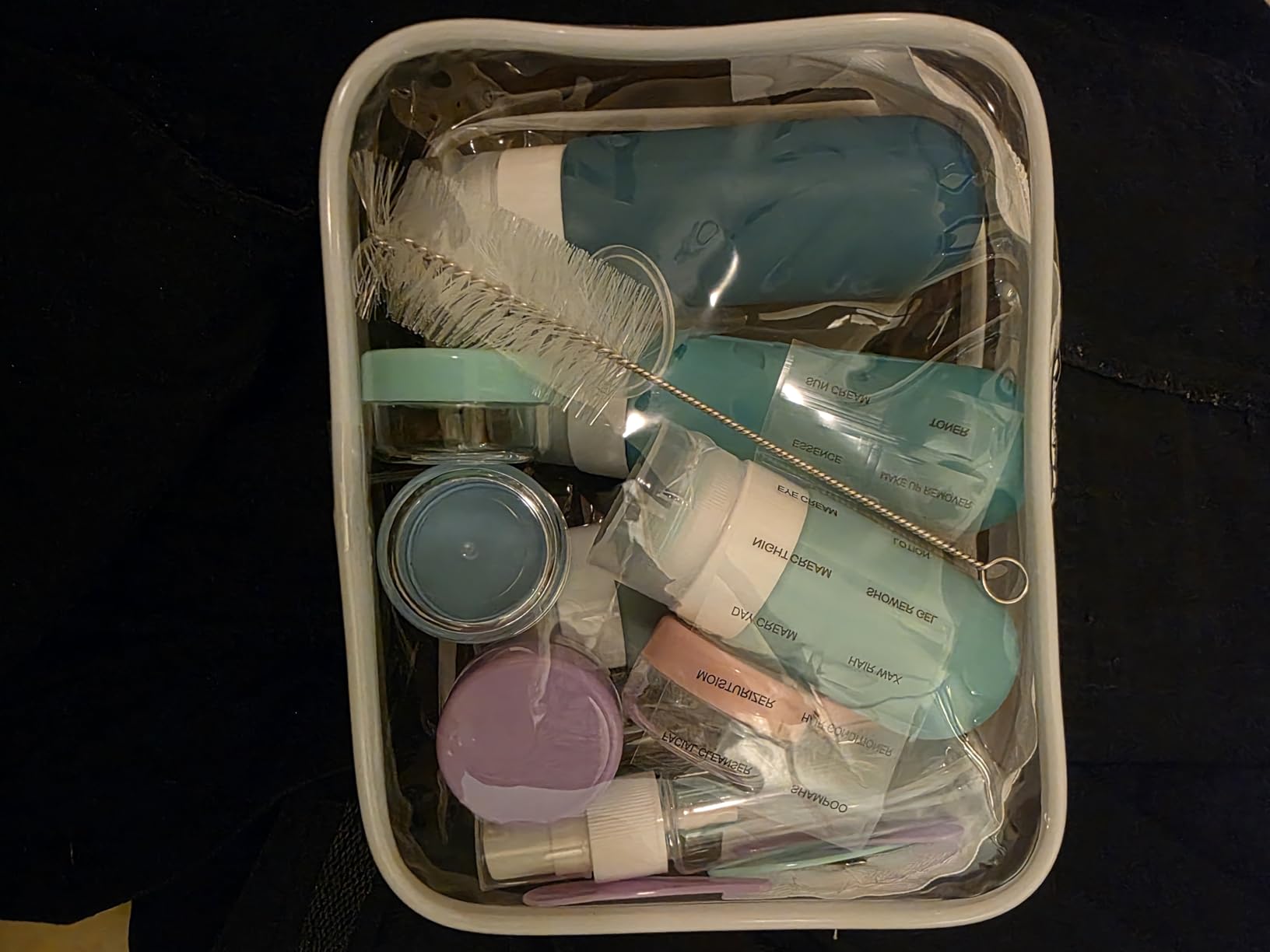 18pack Travel Bottles for Toiletries,TSA Approved Silicone Travel Containers for Toiletries,Leak Proof Refillable Liqus Shampoo And Conditioner travel Essentials toiletry Bottles customer photo 1