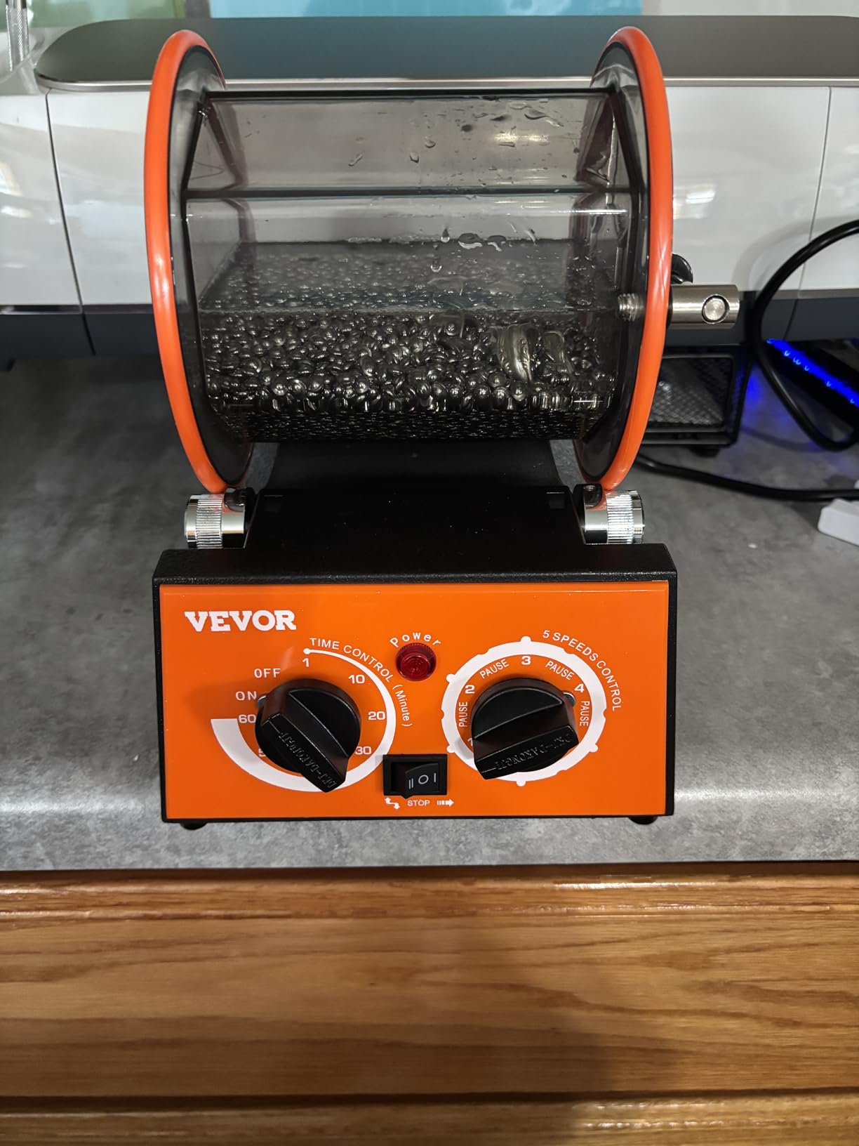 VEVOR Jewelry Polisher Tumbler, 6.6lbs/3kg Capacity Mini Rotary Tumbler Machine with 0-60 Minutes Timer, 5 Speeds Jewelry Rotary Finisher for Surface Polishing Grinding Buffing Gemstones Jewels Coins customer photo 1