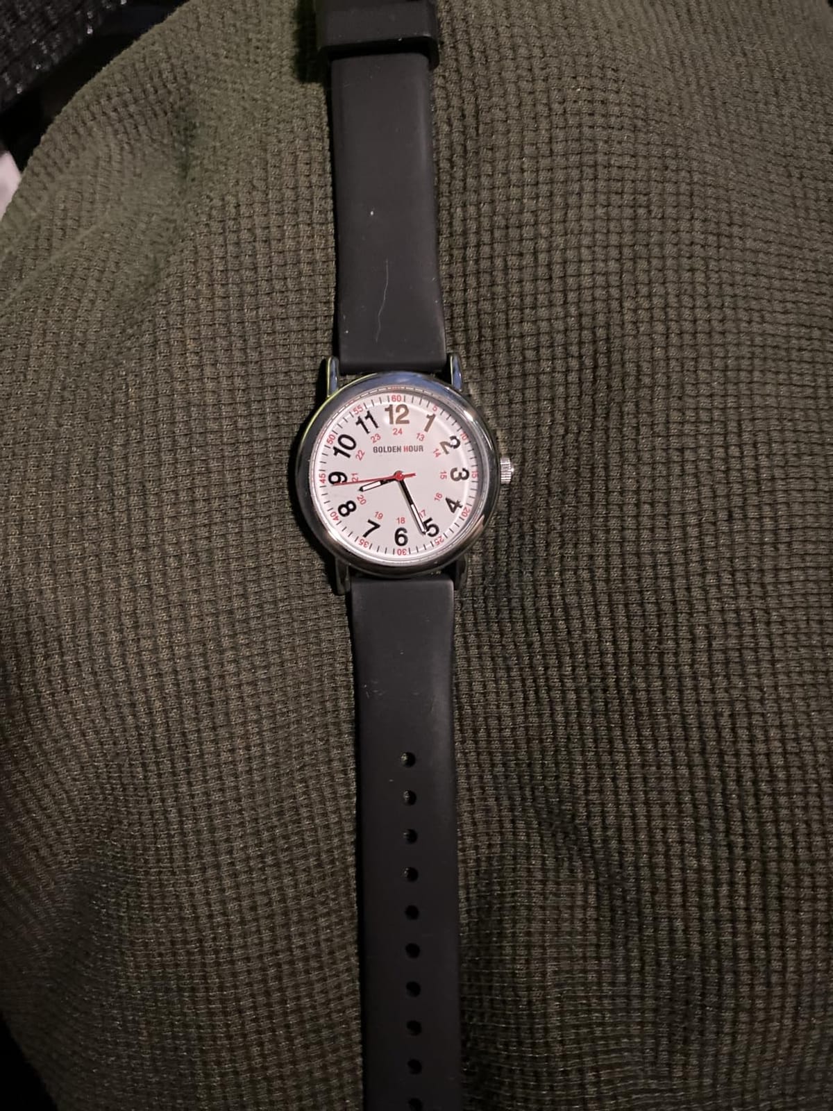 GOLDEN HOUR Waterproof Nurse Watch for Medical Professionals, Students Women Men - Military Time Luminouse Easy Read Dial, 24 Hour with Second Hand, Colorful Silicone Band customer photo 2