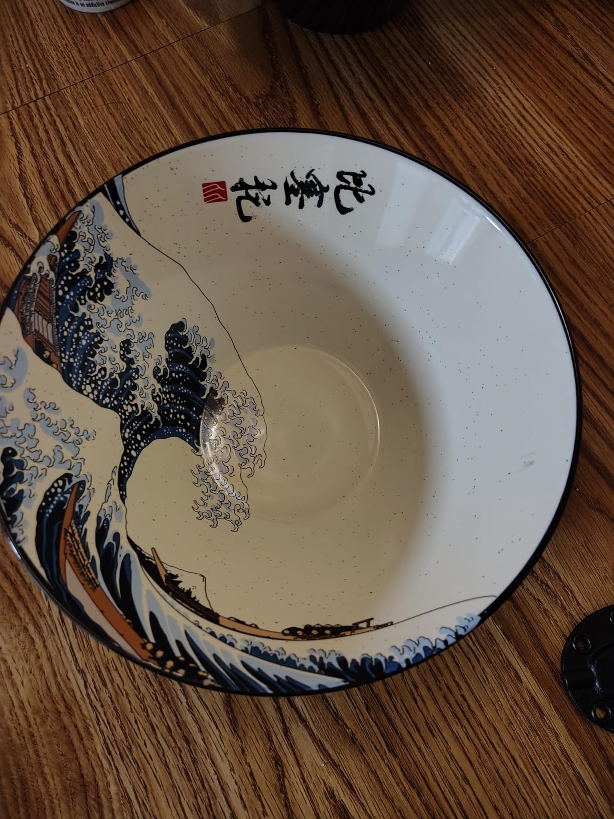 BICETTO Japanese Ramen Bowl Set with Great Wave Design - 60oz Large Ceramic Bowls, Spoons, Chopsticks for Ramen, Pho, Salad, Poke - Premium Gift for Ramen Lovers - Microwave & Dishwasher Safe customer photo 1