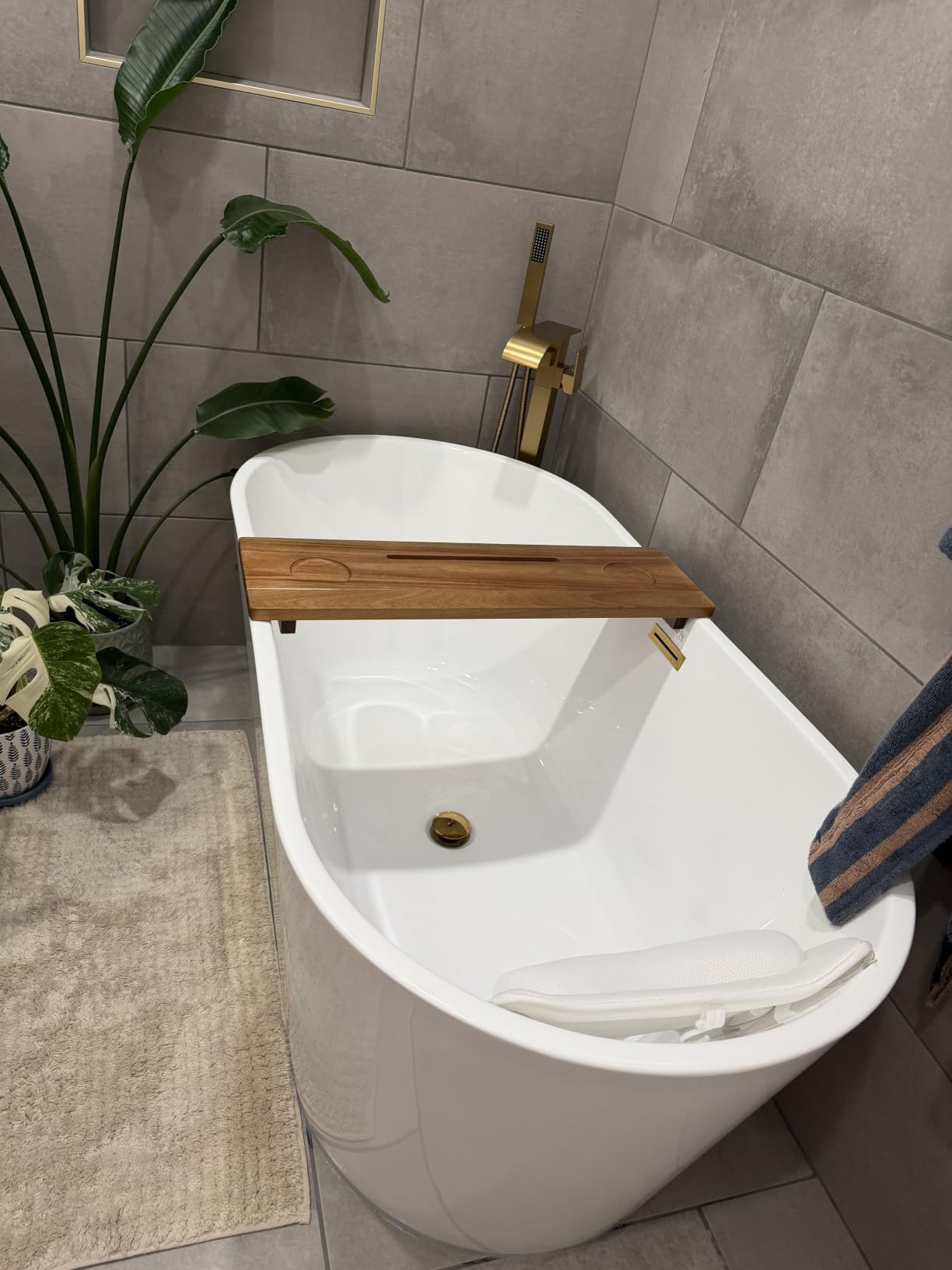 Premium Nature Shed Bathtub Tray for Freestanding Bath | Large & Thick 35