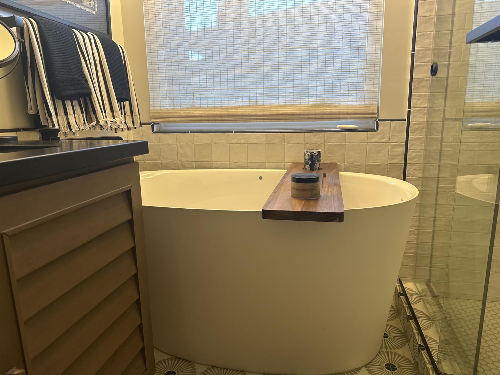 Premium Nature Shed Bathtub Tray for Freestanding Bath | Large & Thick 35