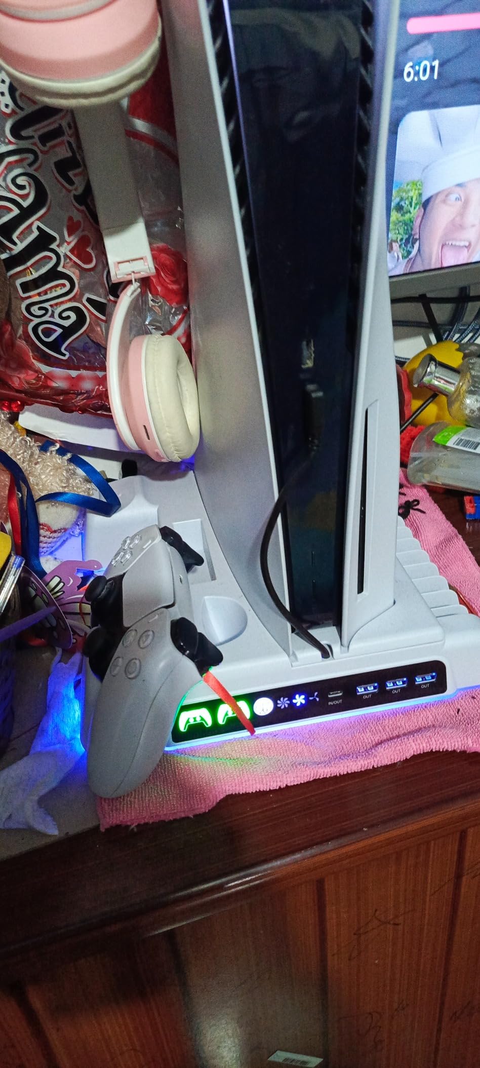 Cooling Stand for PS5/ Slim/Pro Disc & Digital Console, PS5 Cooling Station with Dual Controller Charging Station customer photo 2