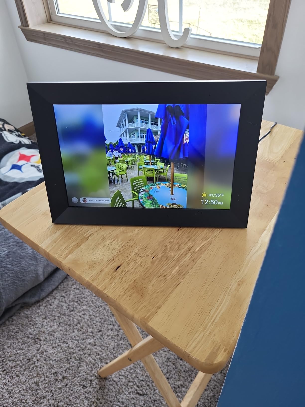 Uhale Digital Picture Frame 32GB Storage 10.1 Inch WiFi Electronic Photo Frames SD Card Slot IPS Touch Screen HD Display Auto Rotate Slideshow Share Videos Photos Instantly Send Wishes Remotely customer photo 1