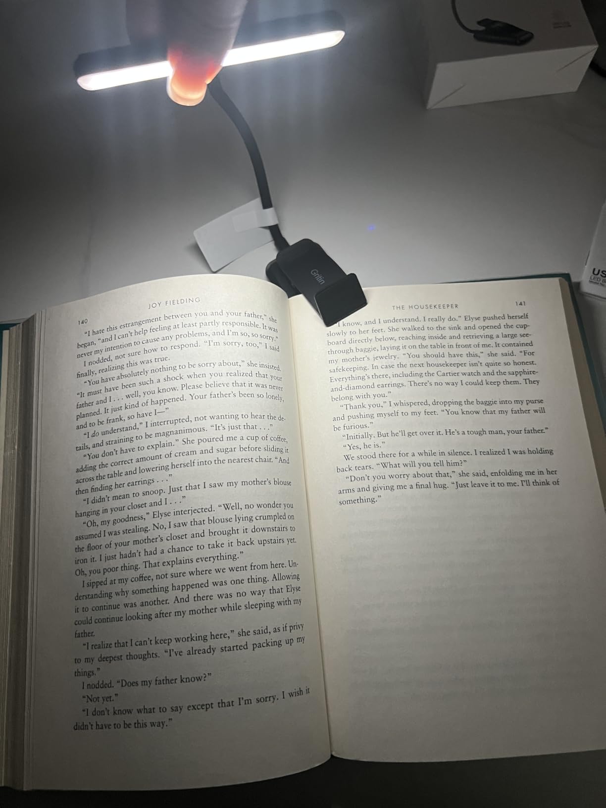 Gritin 19 LED Rechargeable Book Light for Reading in Bed | Eye Caring 3 Color Temps,Stepless Dimming Brightness,Memory Function,90 Hrs Runtime Lightweight Clip on Light for Book Lovers customer photo 2