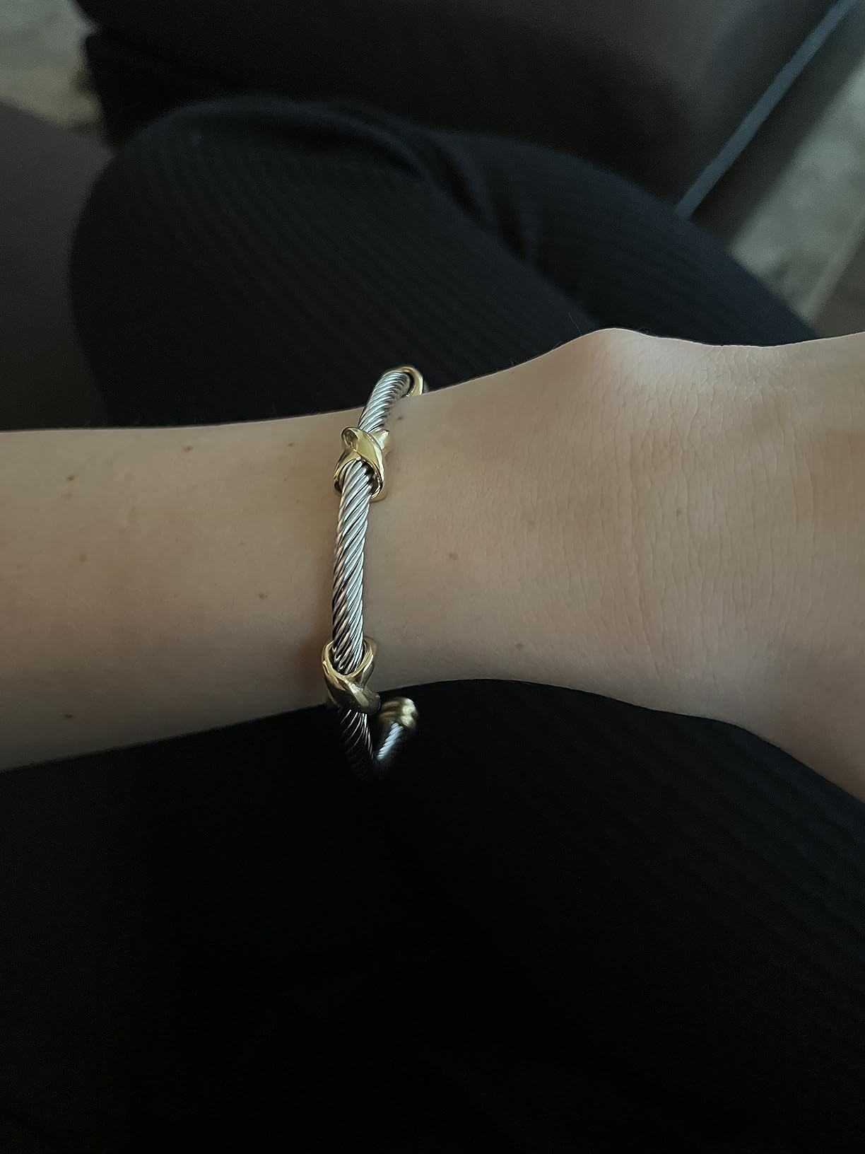 Multi Twisted Cable Wire Cross Bracelet For Women Men Classic Stainless Steel Fashion Stackable Open Bangle Open Cuff Bangles Vintage Jewelry customer photo 2