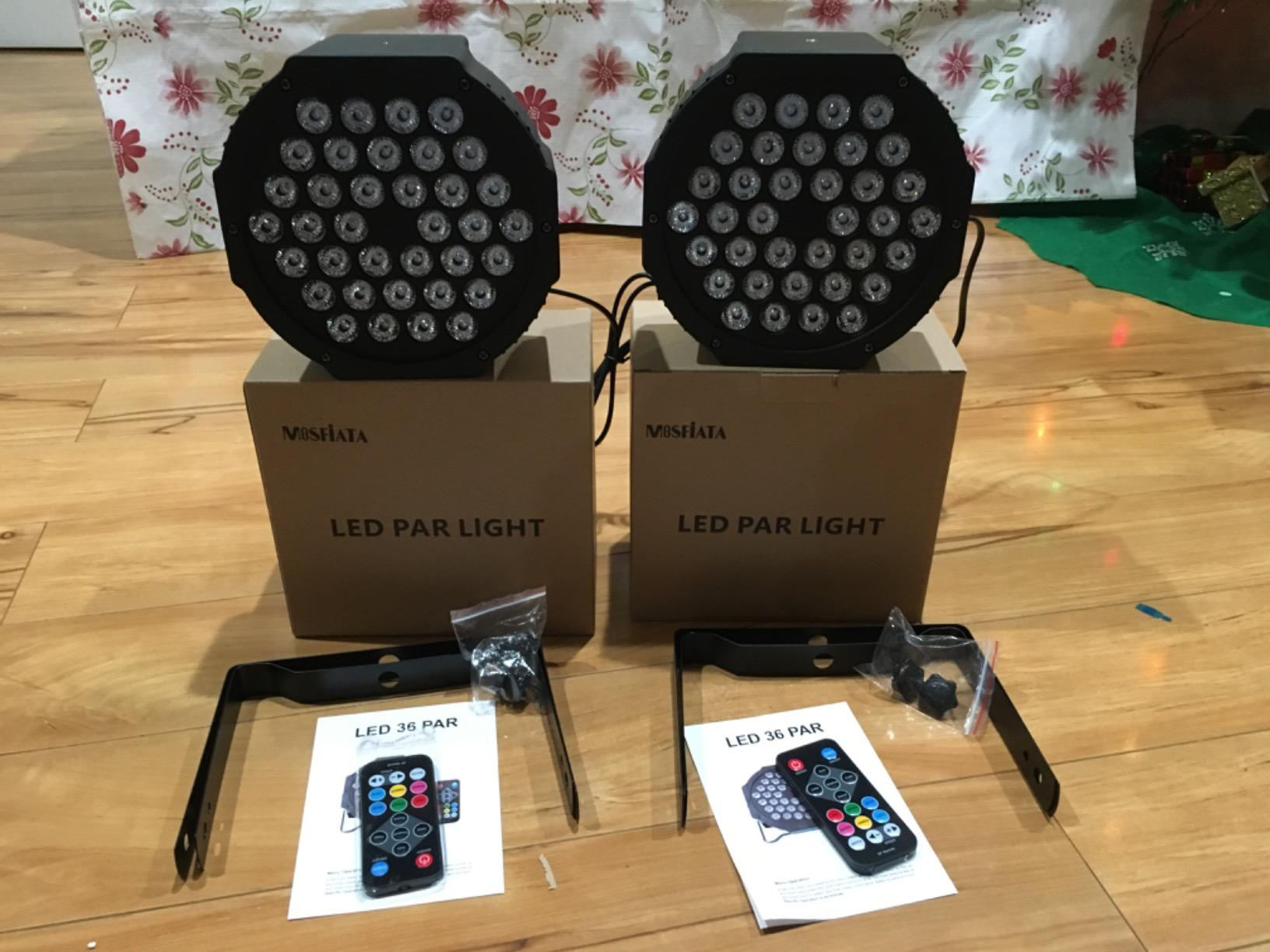 MOSFiATA Par Lights 6 Pack, RGB 36LEDs Stage Light Sound Activated DMX Control, 7 Lighting Modes with Remote Control for Festival DJ Party Club KTV Disco (6 Pack) customer photo 1