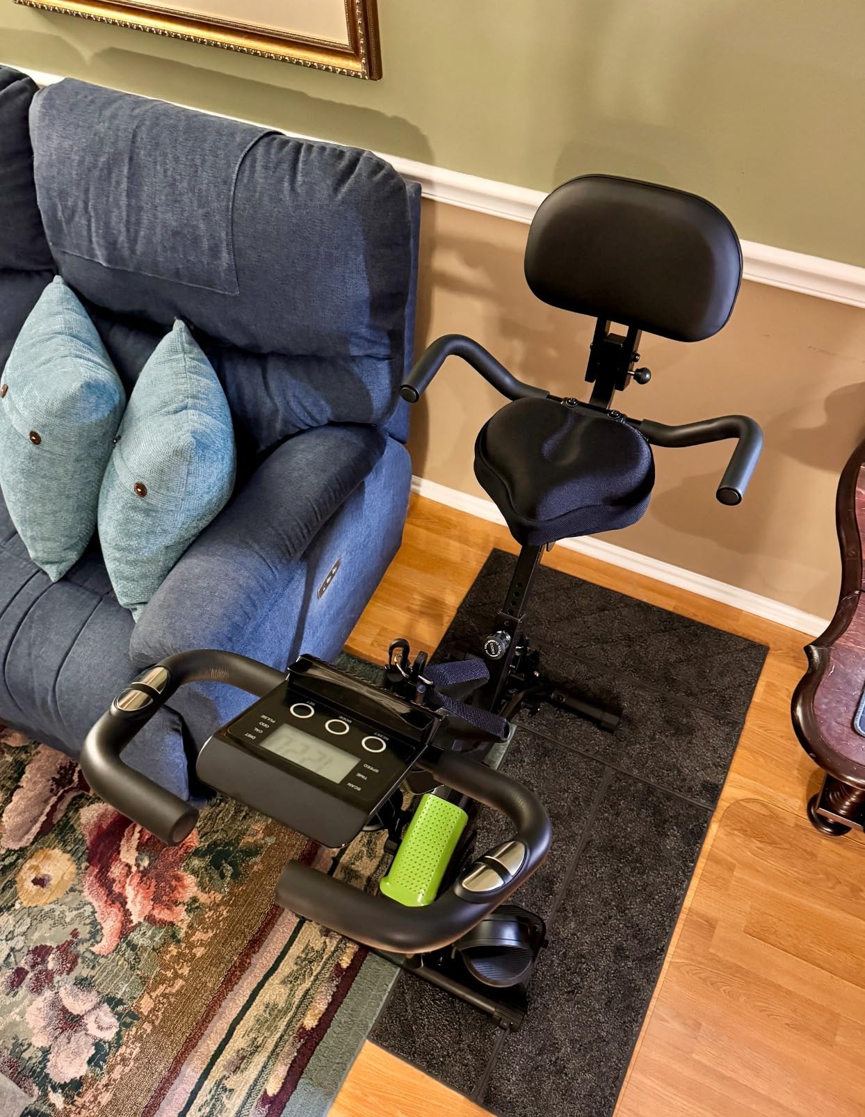 Caromix Folding Exercise Bike, 5 in 1 Stationary Bike with 16-Level Adjustable Magnetic Resistance, 330LB Capacity Indoor Workout Bike, Foldable Exercise Bike for Seniors and Adult customer photo 2