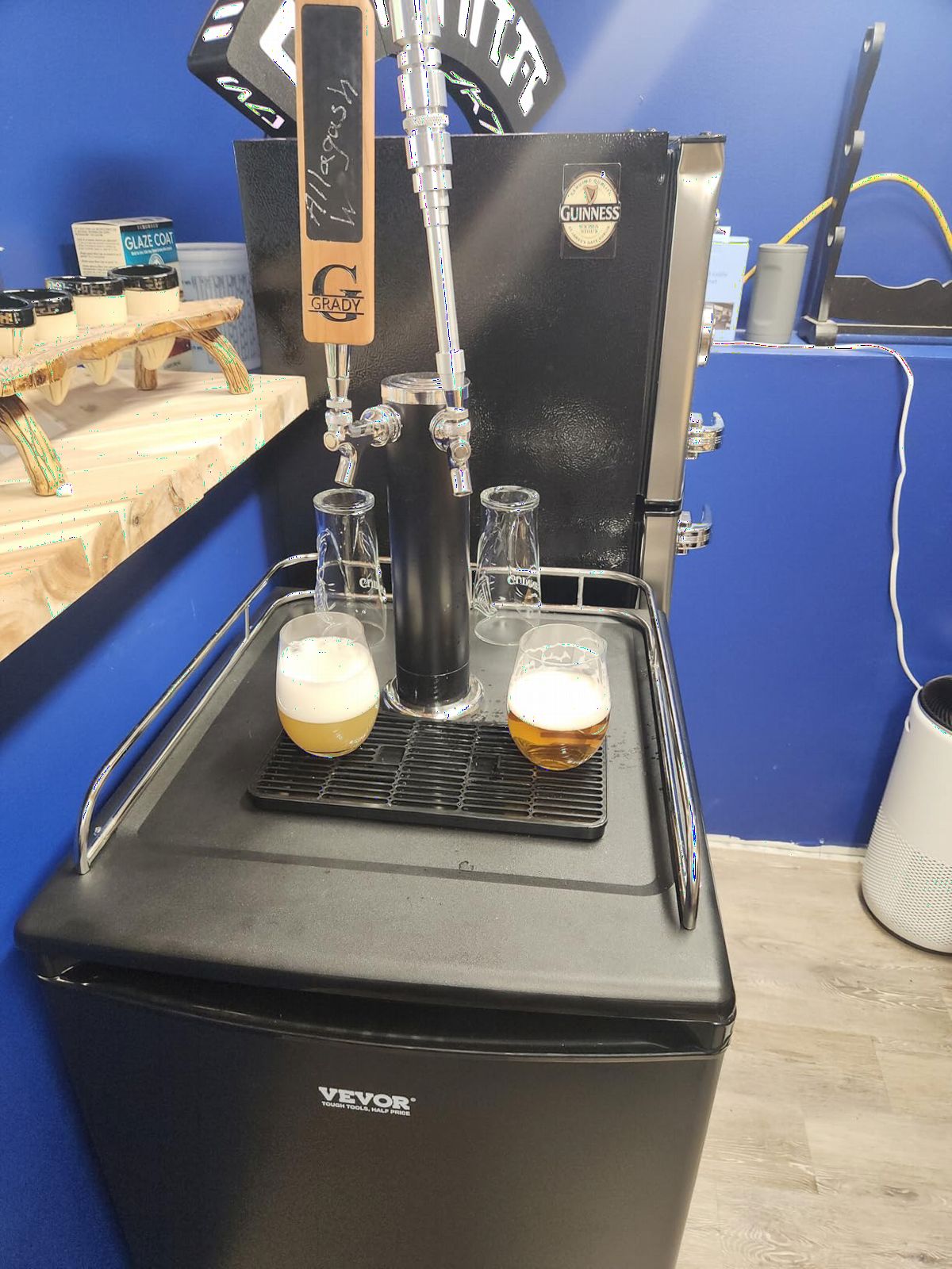 VEVOR Beer Kegerator, Single Tap Commercial Draft Beer Dispenser for D system, Full Size Keg Refrigerator with 5lbs CO2 Tank, Hold 2 Sixth / 2 Ball lock keg, Black customer photo 2