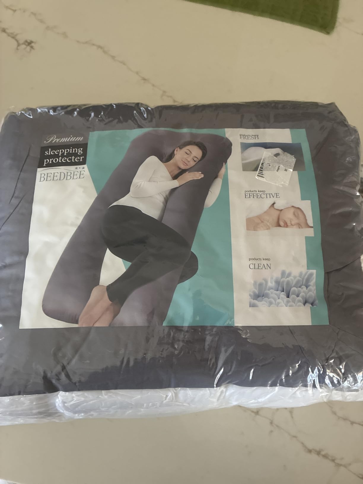 ZZZhen Pregnancy Pillow for Sleeping, U Shaped Maternity Pillow - 56 Inch with Grey Microfiber Removable Cover, Multi- Use and Support Back, Hips, Legs, Belly for Pregnant Women Sleeping customer photo 2