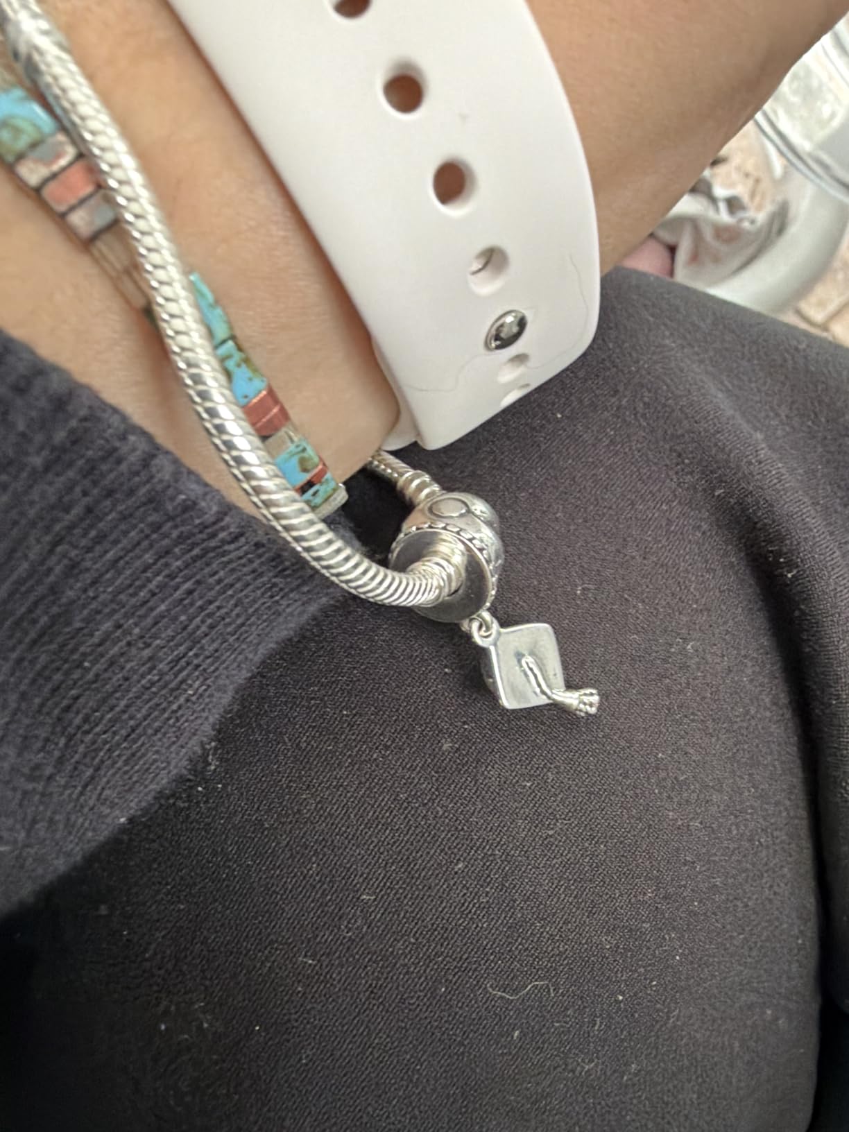 PANDORA Graduation Cap Dangle Charm - Hand-Finished Keepsake - Jewelry for Women with Gift Box - Compatible Moments Charm Bracelets customer photo 1