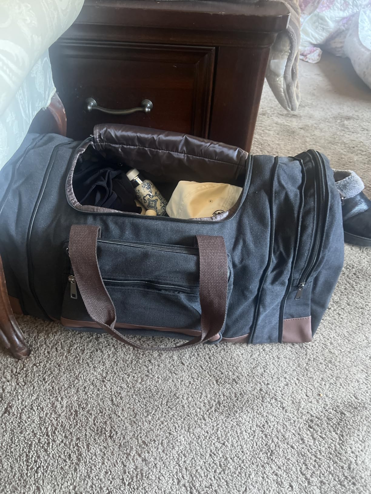 50L Canvas Duffle Bag for Travel Weekend Gym Overnight Carry-on customer photo 2