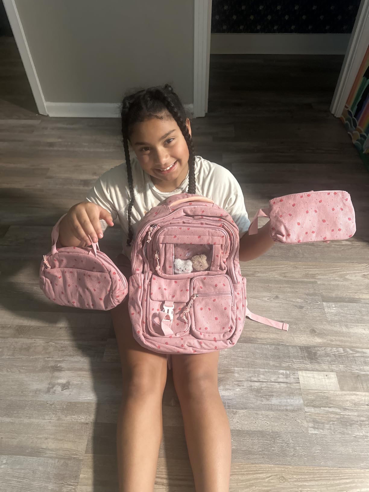 Kids Backpack for Girls - School Bags for Middle School Students - Book Bag for Elementary Primary - Kawaii Ita Backpack - Purple customer photo 1