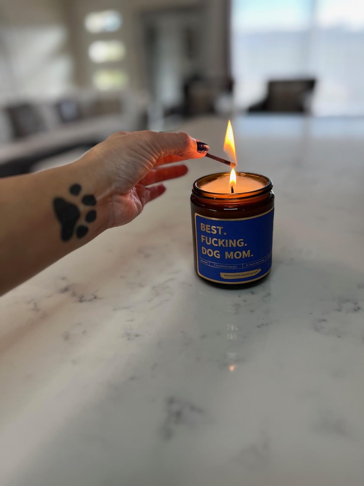Dog Mom Gifts for Women | Lavender Vanilla Scented Candle, 100% Soy Wax | Funny Gift for Pet Lovers for Birthday, Mothers Day customer photo 1