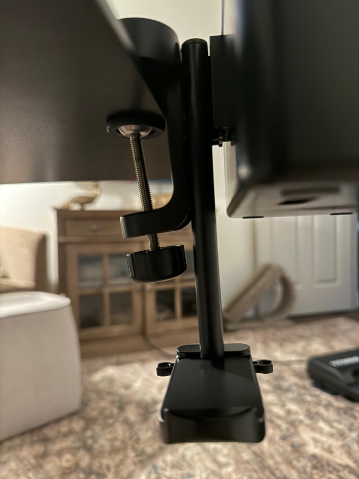 KDD 4-in-1 Desk Organizer - Under Desk Cup Holder and Headphone Hanger with 2 Wire Holes - Rotating Hanger and Detachable Storage for Cup, Phone and Pen (White) customer photo 2