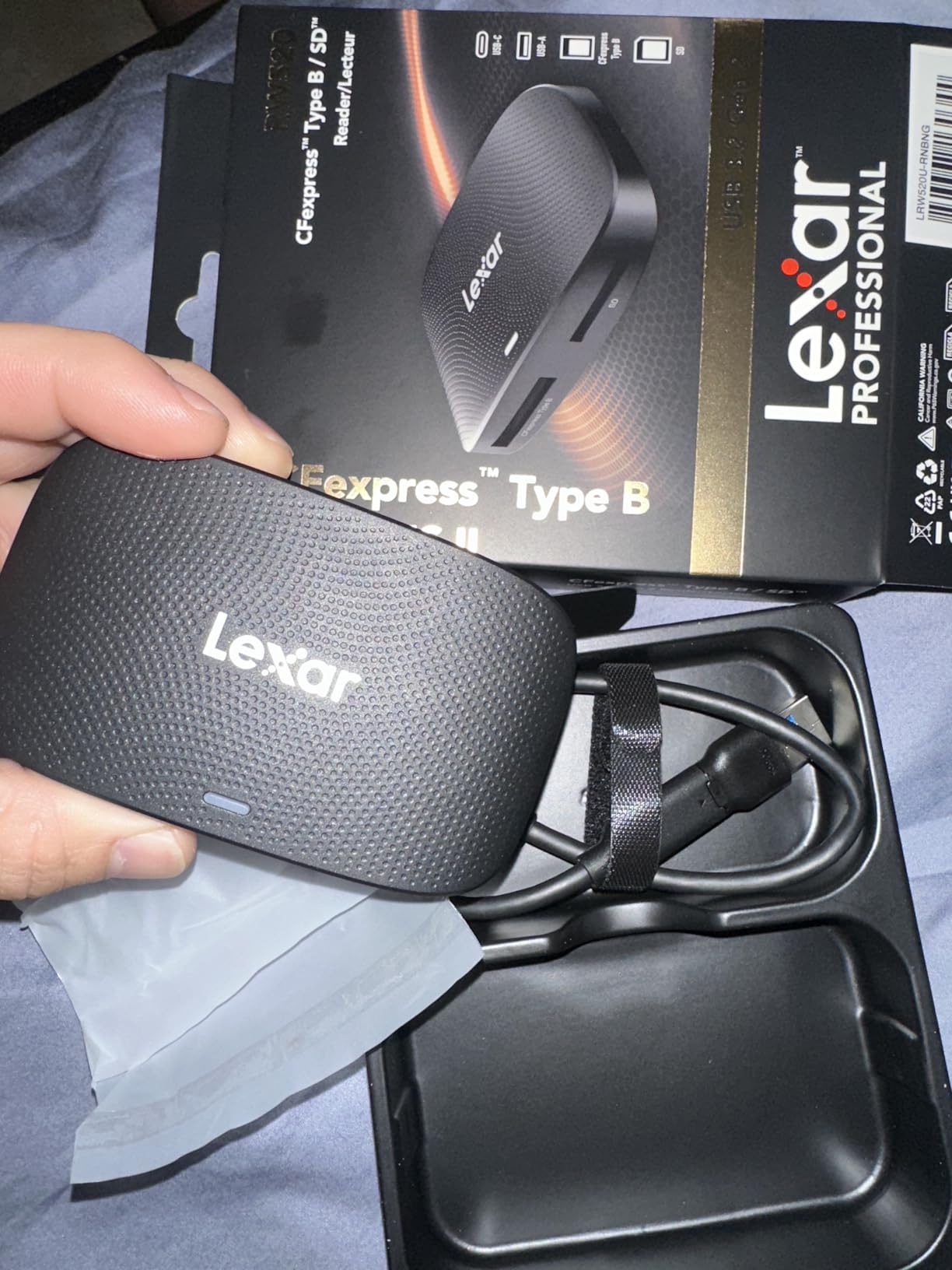 Lexar CFexpress Type B/SD Card Reader, Up to 10Gbps, USB 3.2 Gen 2 | Designed for CFexpress Type B & SD Cards, Dual-slot Simultaneous Offload, Includes USB-C/A Adapter, LRW520U-RNBNG customer photo 2