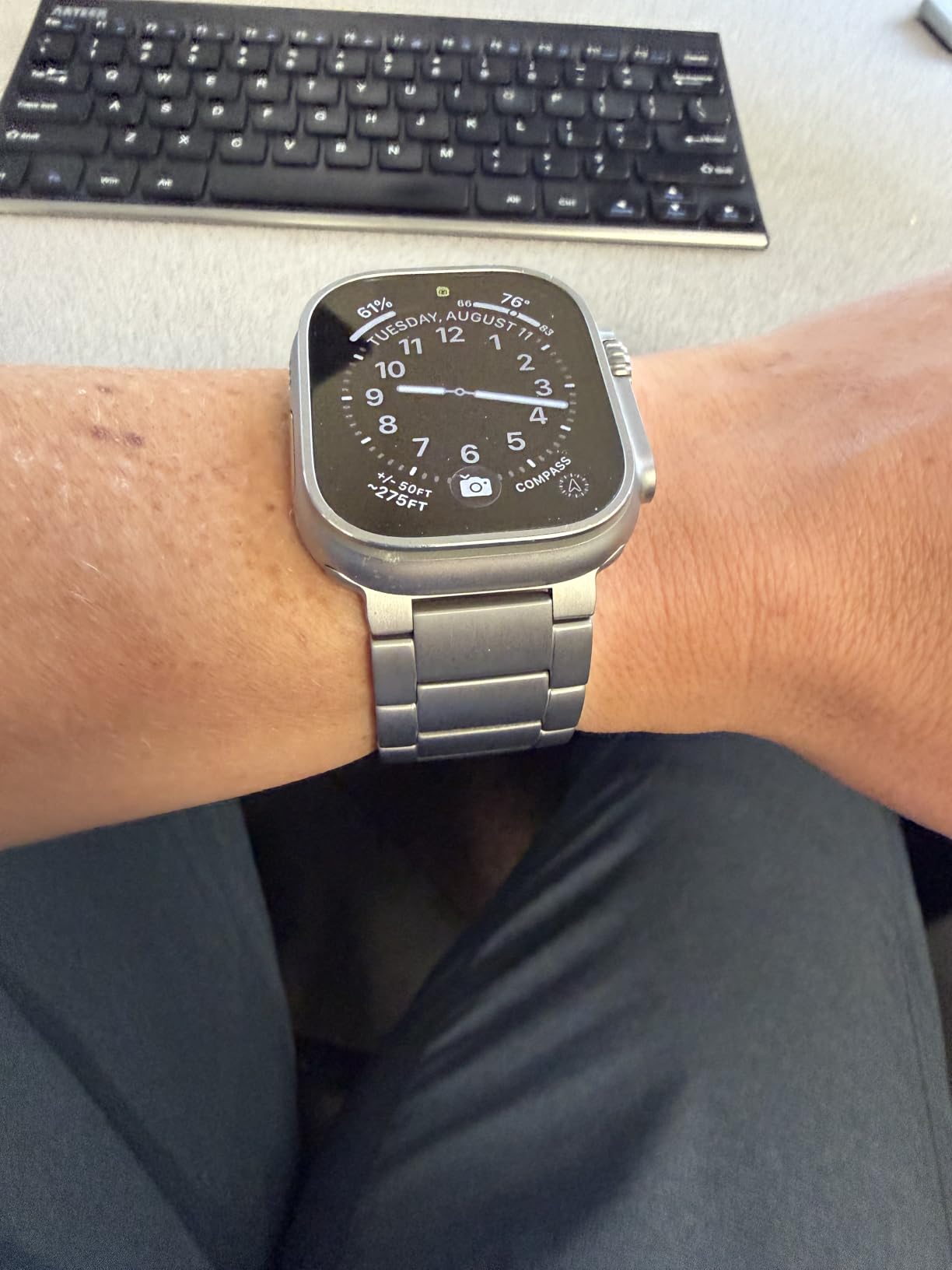 KORDIZ Titanium Watch Band T01 Max - Fits Apple Watch ULTRA 3 & ULTRA 2/1 (49mm) - Adjustable Titanium Apple Watch Band with Secure Clasp - Premium Color Matching Band (T01 Max | ULTRA Silver) customer photo 2