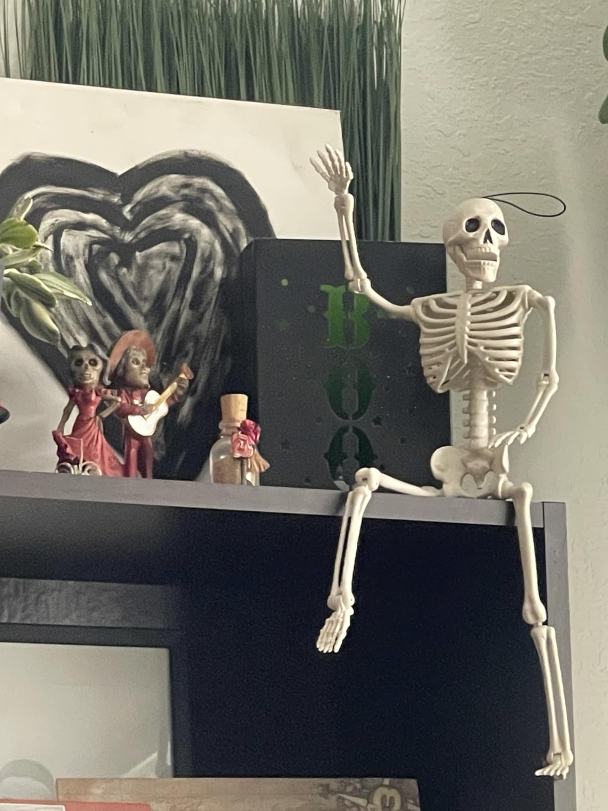 JOYIN 5 PCS Posable Halloween Skeleton Decor 16 Inches, Full Body Posable Joints Hanging Skeletons for Halloween Decorations, Graveyard Props, Haunted House Accessories, Spooky Scene Party Favors customer photo 2