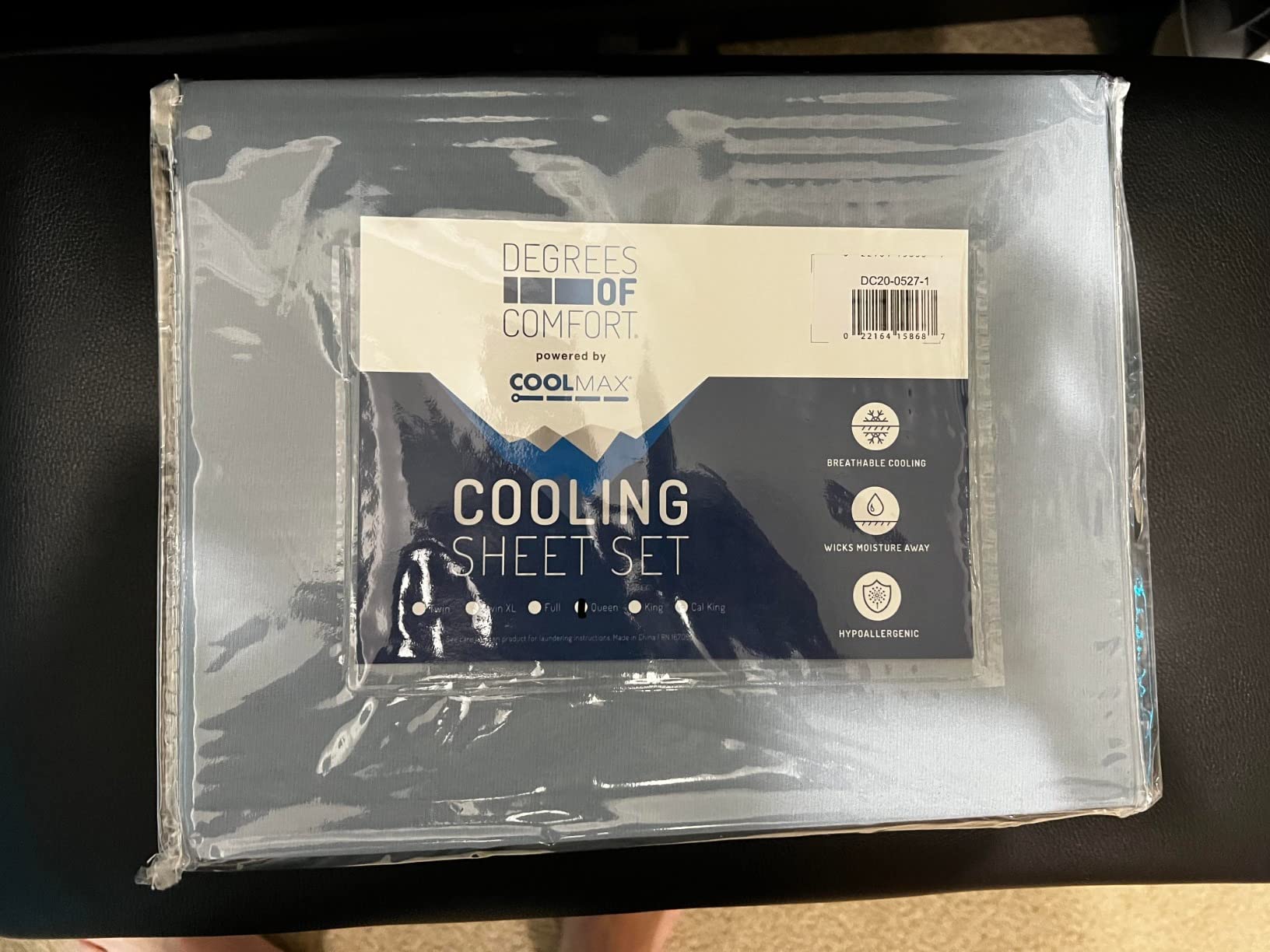 Coolmax Cooling Sheets for Hot Sleepers, Queen Size, Light Grey | Moisture-wicking comfort, Breathable airflow, 14 inch deep pocket fit for secure coverage, Machine washable customer photo 2