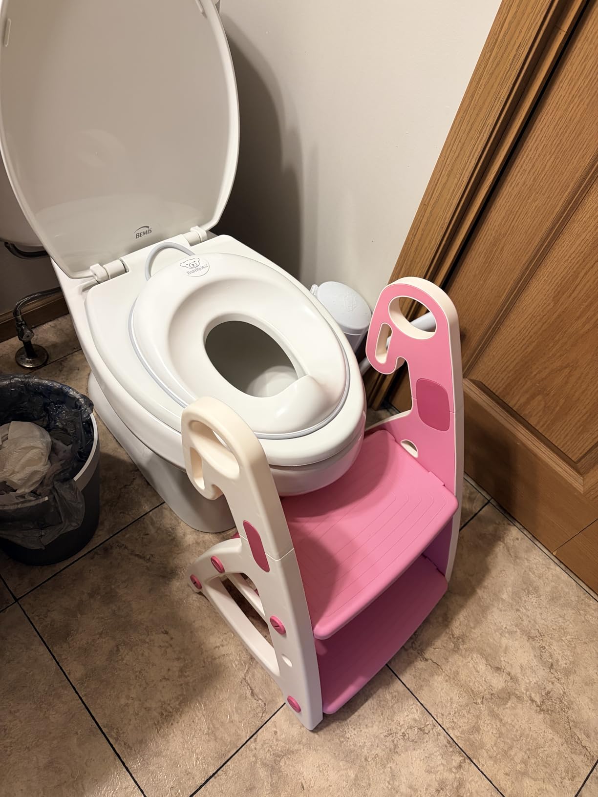 Primlect Potty Training Toilet, 2-in-1 Stable Potty Seat with Step Stool | Adjustable Seat and Step Height, Extra Wide Step, Anti-Slip Pad, Splash Guard, for Boys and Girls, Grey customer photo 1