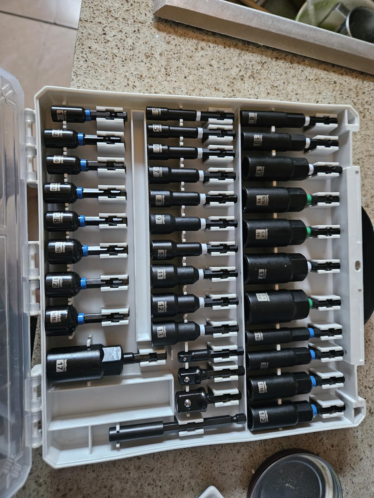 toolant Magnetic Nut Driver Set, 34-Piece | Deep nut drivers, impact socket adapters, wing nut driver, magnetic retention, organized storage case customer photo 2