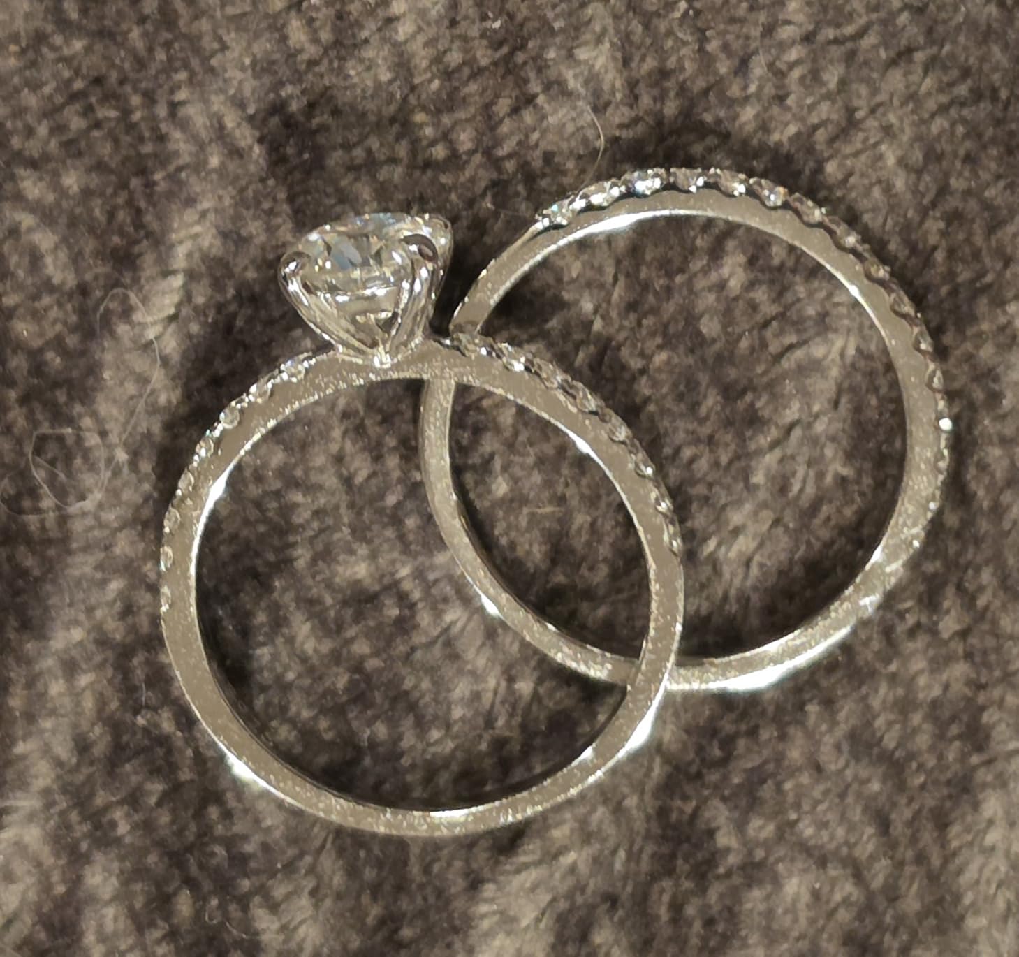 IMOLOVE Moissanite Wedding Band Wedding Rings for Women 925 Sterling Silver Rings with 18K White Gold Plated Eternity Stackable Engagement Ring Anniversary Band Size 3-12 customer photo 2