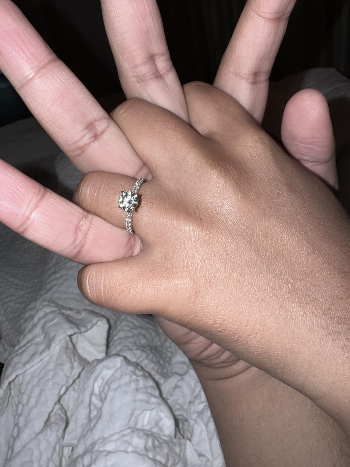 1-6 Carat LAB GROWN Round Cut Diamond Prong Set | Solitaire Diamond Engagement Ring Band Wedding Ring for Women (E-F Color VS1-VS2 Clarity) customer photo 1
