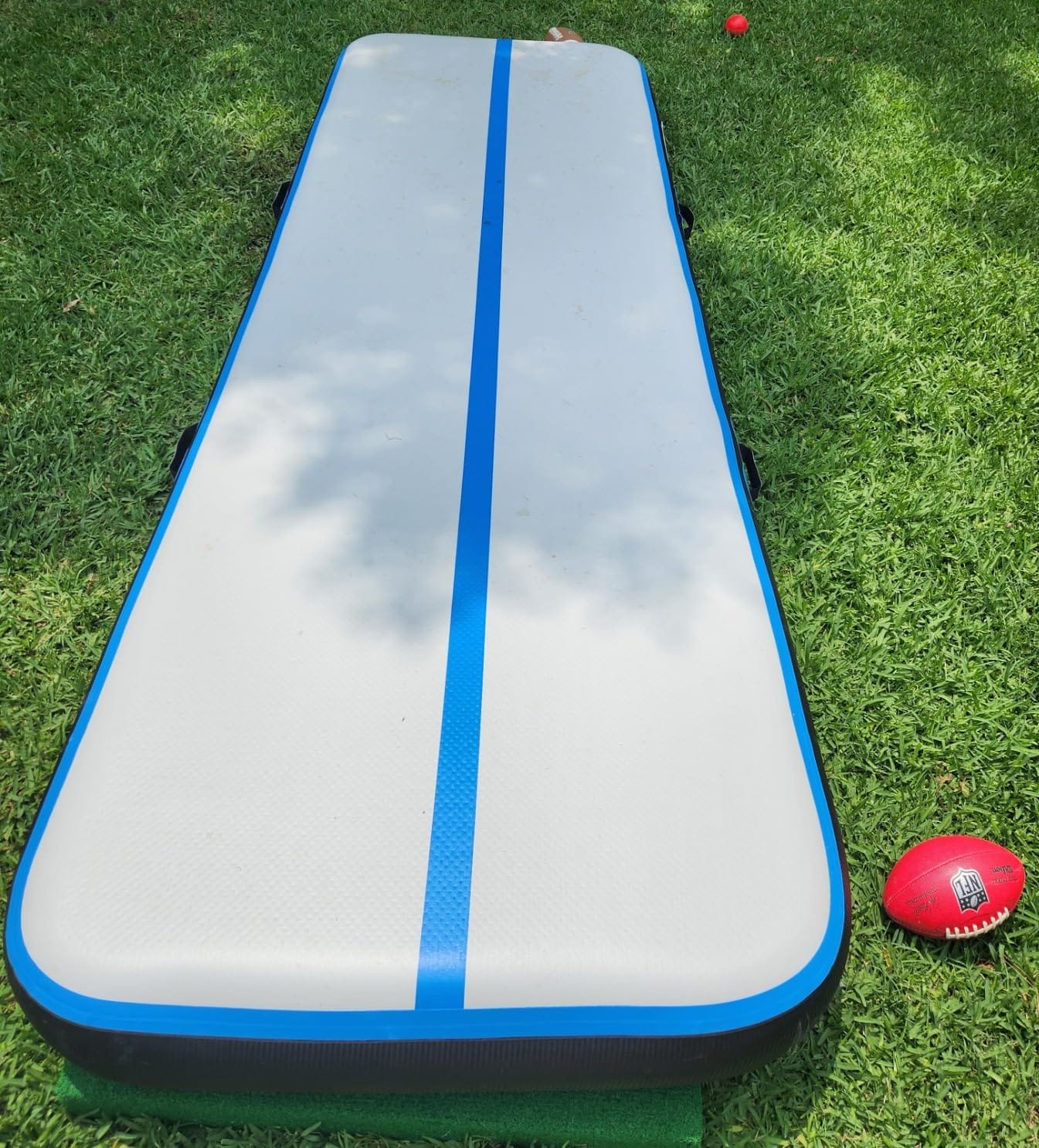 Inflatable Gymnastics Mat Air Tumble Track Tumbling Mats with Pump | 10ft/13ft/16ft/20ft Gymnastics Air Tumble Mat 4/8 inches Thick for Home/Training/Cheerleading/Yoga/Water Outdoor Indoor Gym customer photo 2