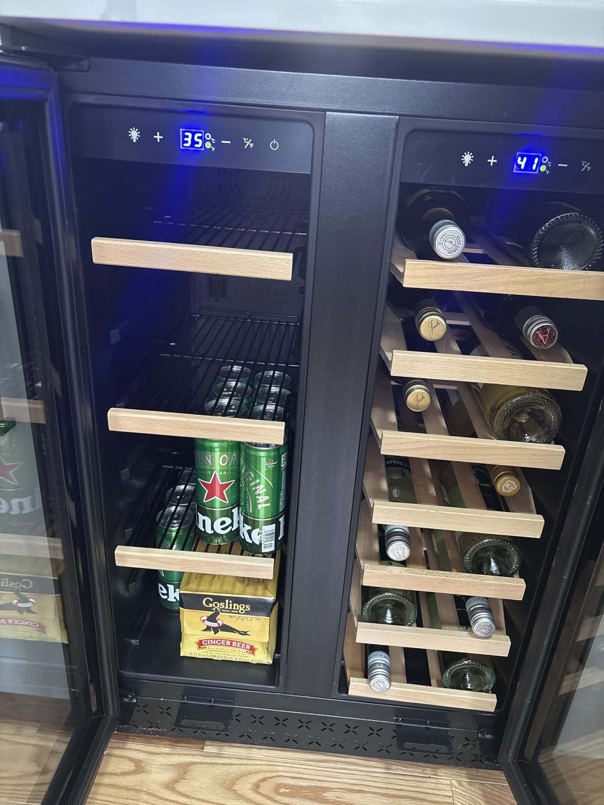 17 Inch 126-Can Beverage Refrigerator, Countertop/Freestanding with Glass Door | Adjustable Shelves, Quick Cool, for Beer Soda Wine, Home Bar Office customer photo 1