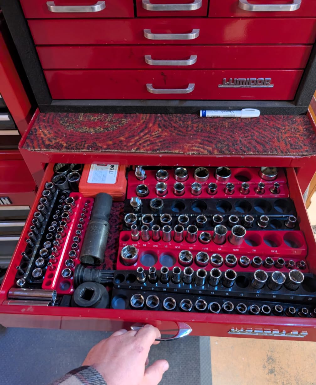 EACELIY Magnetic Socket Organizer Set, 1/2