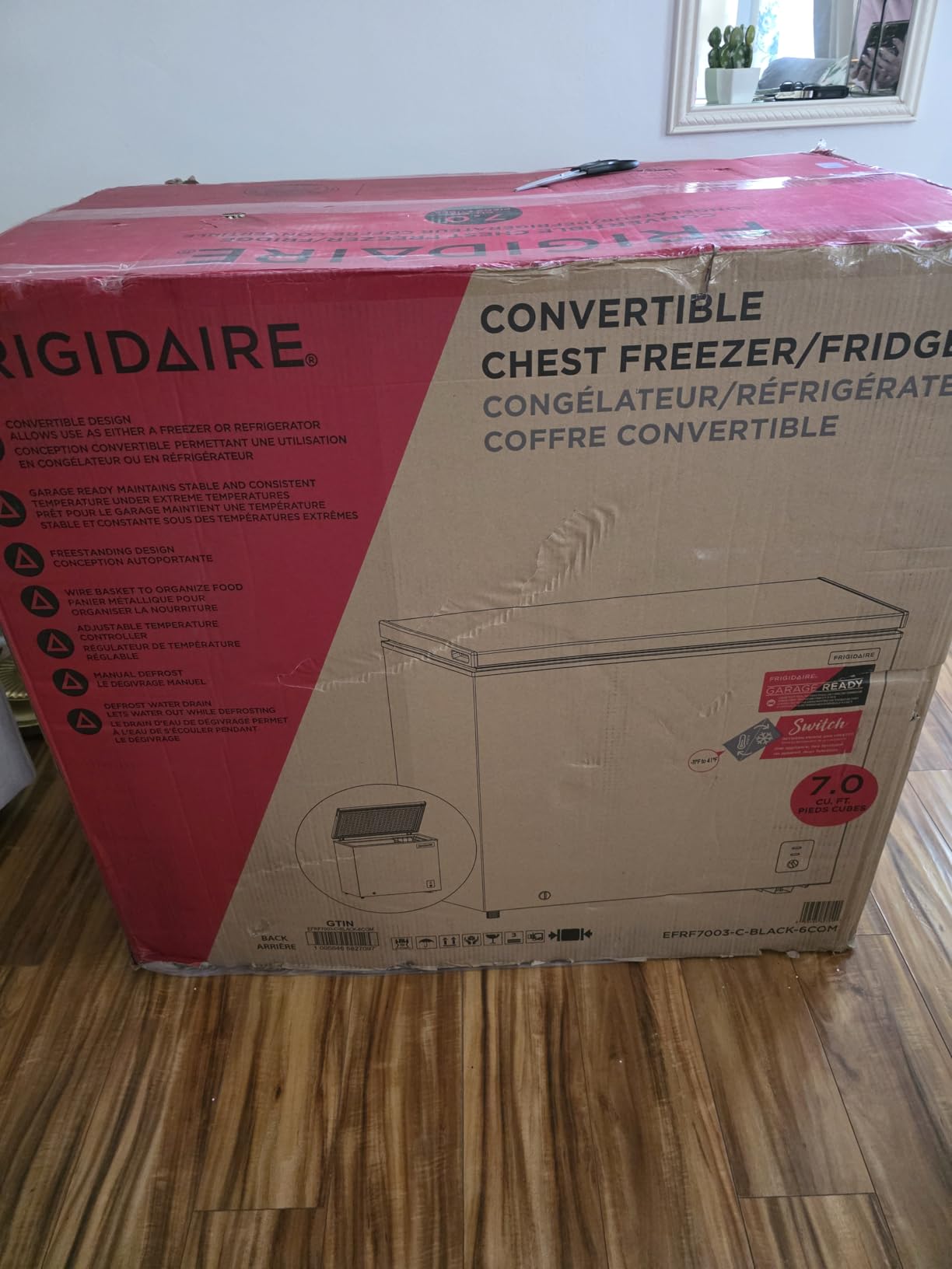 FRIGIDAIRE EFRF5003-BLACK Chest Deep Freezer - Garage-Ready, 5.0 Cu. Ft. Capacity, Adjustable Thermostat, Removable Vinyl Coated Wire Basket, Easy Defrost Drain customer photo 2