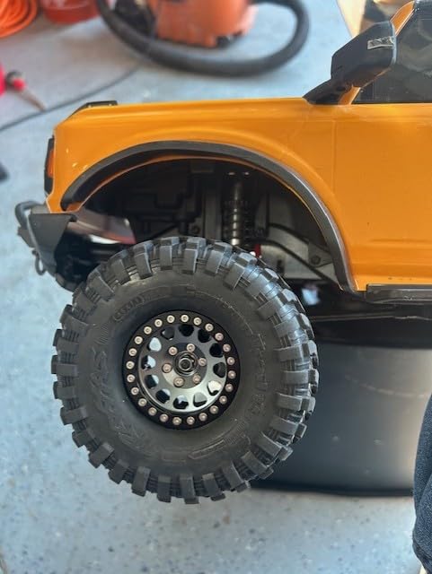 HobbyPark Aluminum 1.9 Beadlock Wheels for 1/10 Scale RC Crawler, Compatible with Traxxas TRX4 Axial SCX10 Redcat Gen 8 RC4WD, 4pcs (Black) customer photo 1