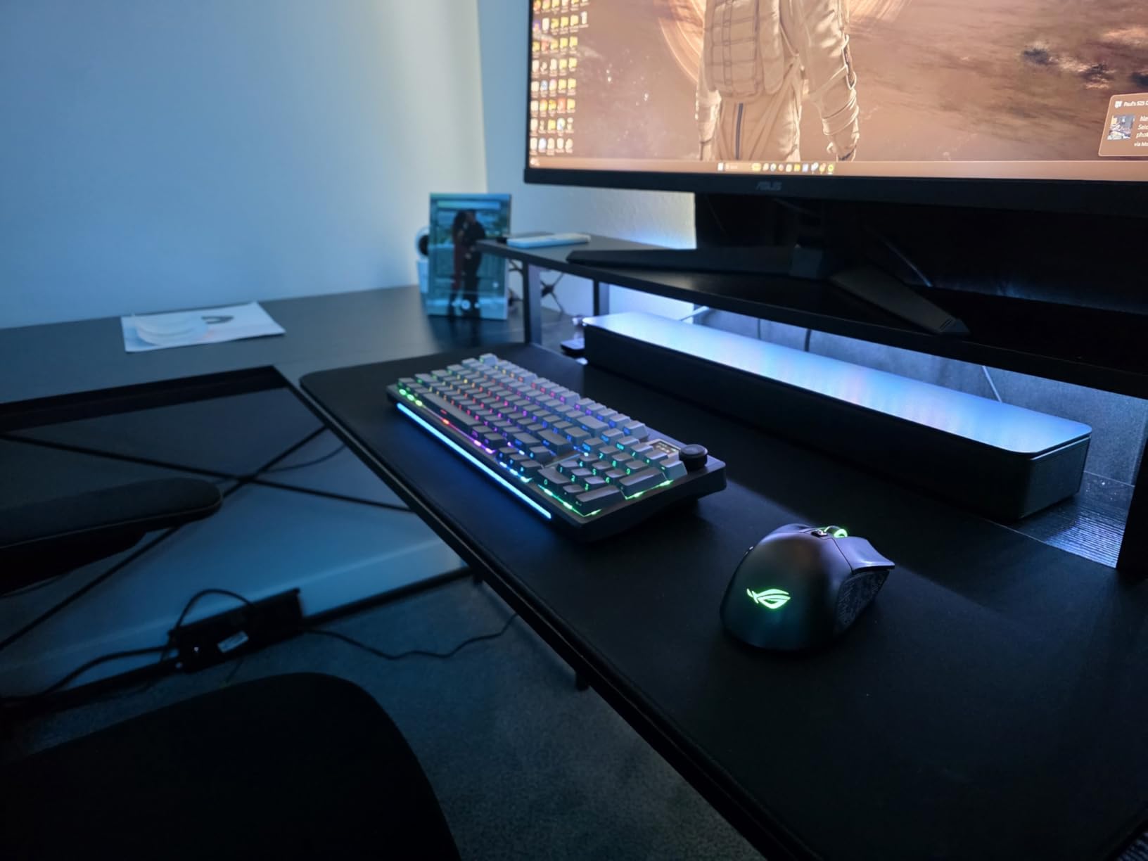 YITAHOME U Shaped Desk with Power Outlets & LED Lights, 79