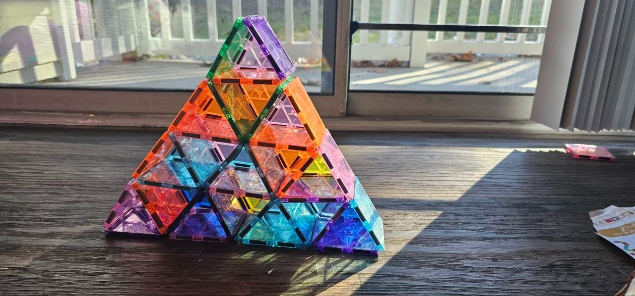 EchoPlan Magnetic Tiles, 130PCS Magnetic Blocks with 2 Cars for Kids | Magnet Tiles 3D Clear Building Blocks Set, STEM Sensory Educational Toys Gift for Toddlers Boys 3 4 5 6 7 8 9 10 11+ Year Old customer photo 1