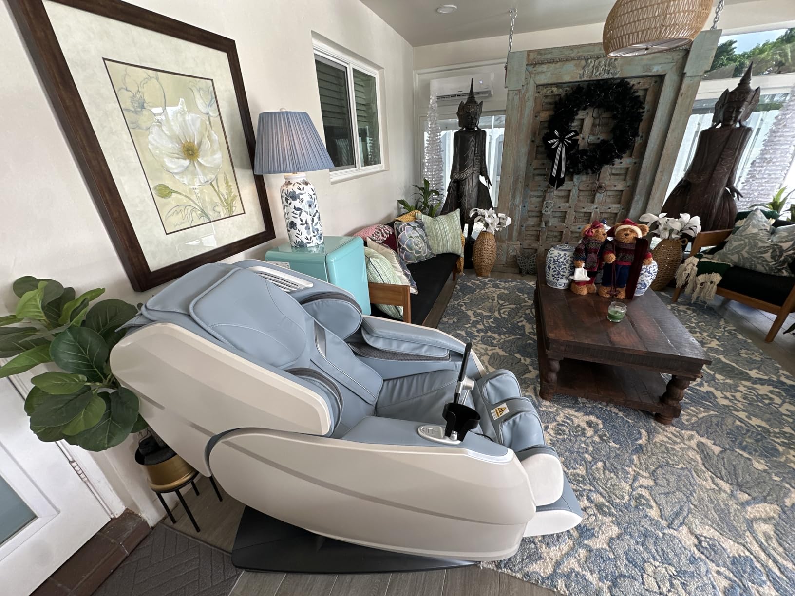 Rejuv 4D l Full Body Massage Chair l Shiatsu Recliner l SL Track l Health Detection l Full Body Stretching l Heating Therapy l 3 Stage Zero Gravity l Bluetooth Speaker (Brown) customer photo 1