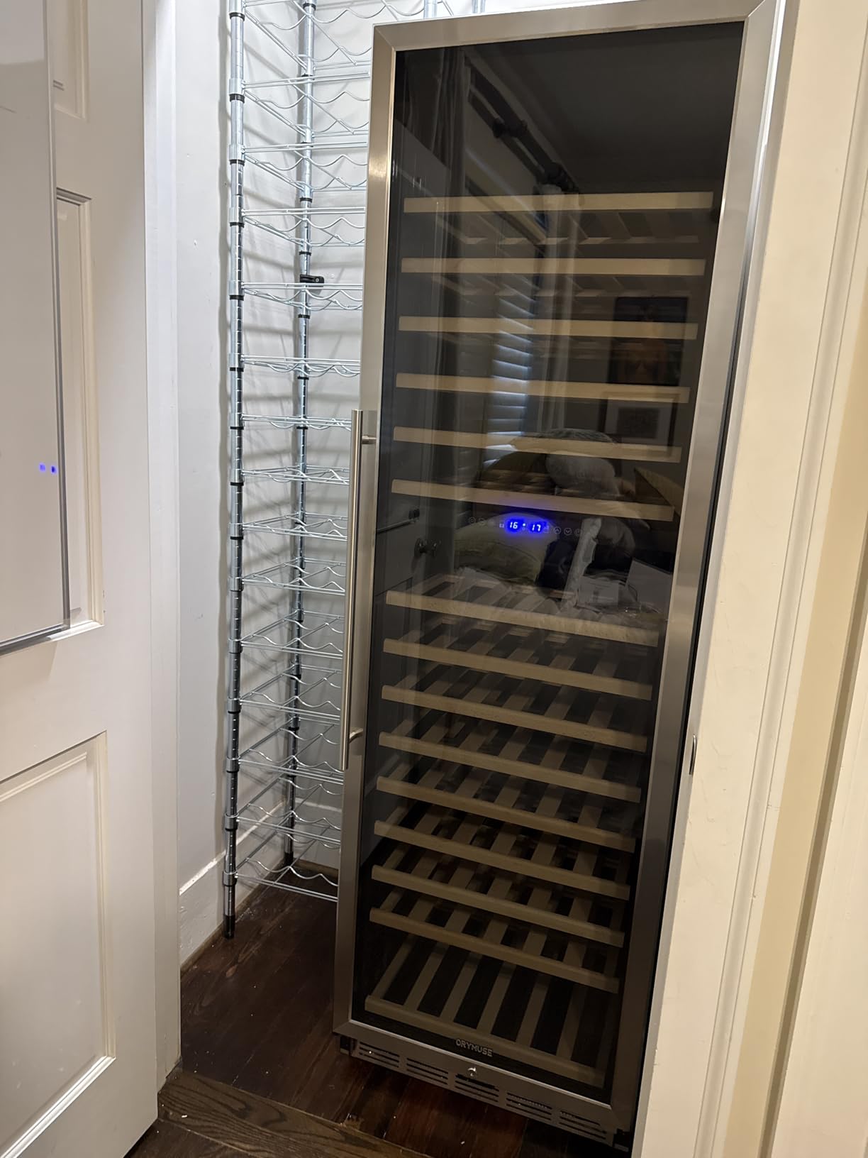 ORYMUSE 24 Inch Dual Zone Wine and Beverage Refrigerator, Built-in or Freestanding Cooler with French Doors, Under Counter Drink Fridge with Upgraded Compressor for Beer, Wine, and Soda customer photo 1
