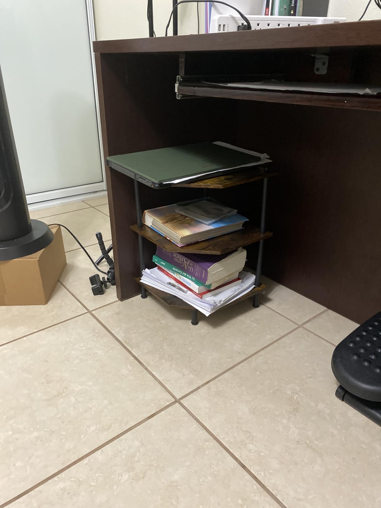 Corner Shelf Stand for Desk - 90 Degree Corner Design to Free Up Desktop, Easy to Assemble 3-Tier Vertical Storage 15 lb Per Shelf for Books Coffee Mugs Supplies on Office Desks customer photo 2