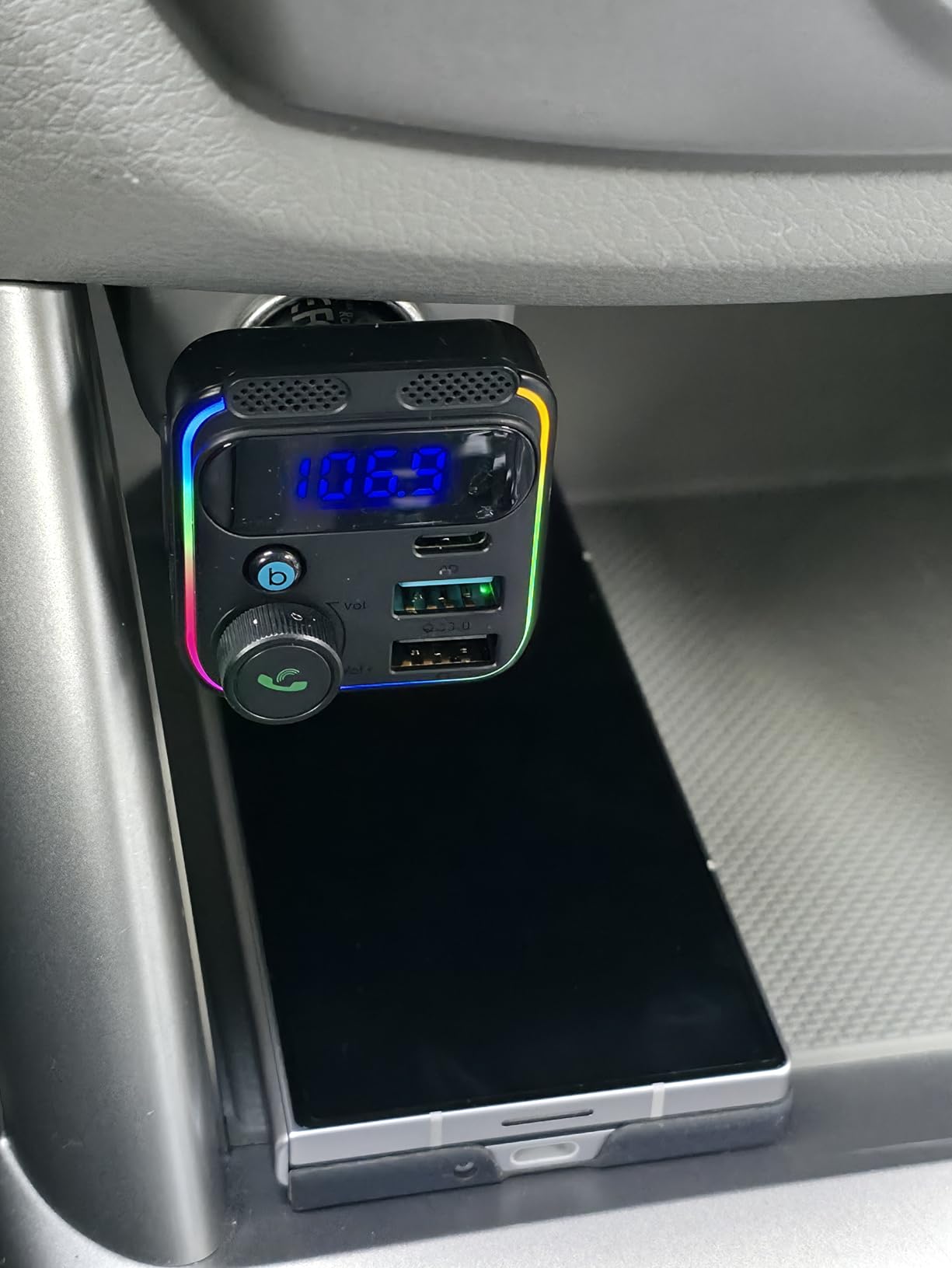 JOYROOM 81W Bluetooth 6.0 Car Adapter Wireless FM Radio Transmitter | [PD45W & QC36W] Fast Charge, Dual Mics for Clear Call, HiFi Deep Bass, LED Light, Support USB Drive, Ideal for Road Trips customer photo 1