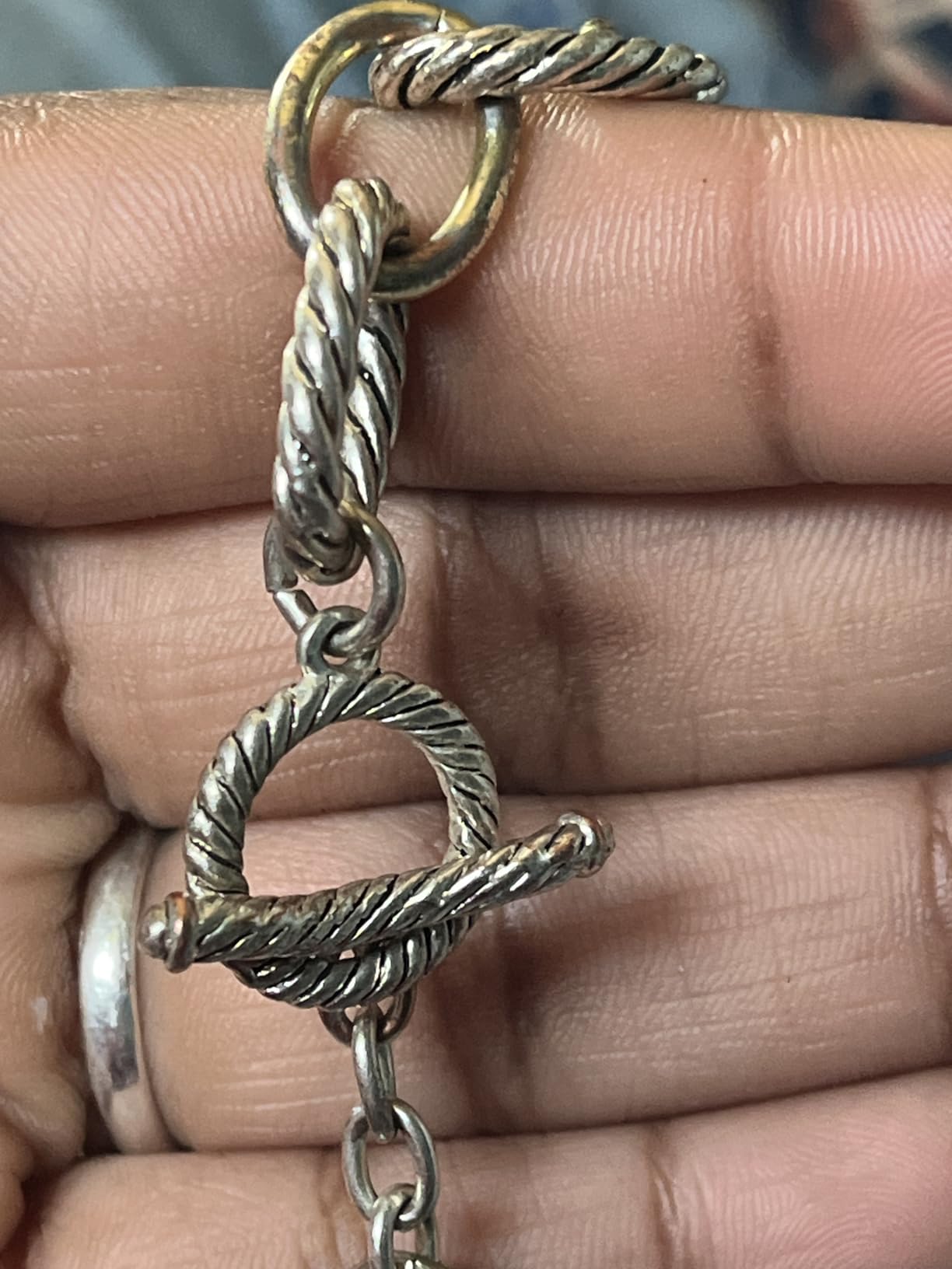 Twisted Cable Wire Link Chain Bracelet Two Tone Designer Brand Inspired Women Jewelry Valentine (2 Tone) customer photo 2