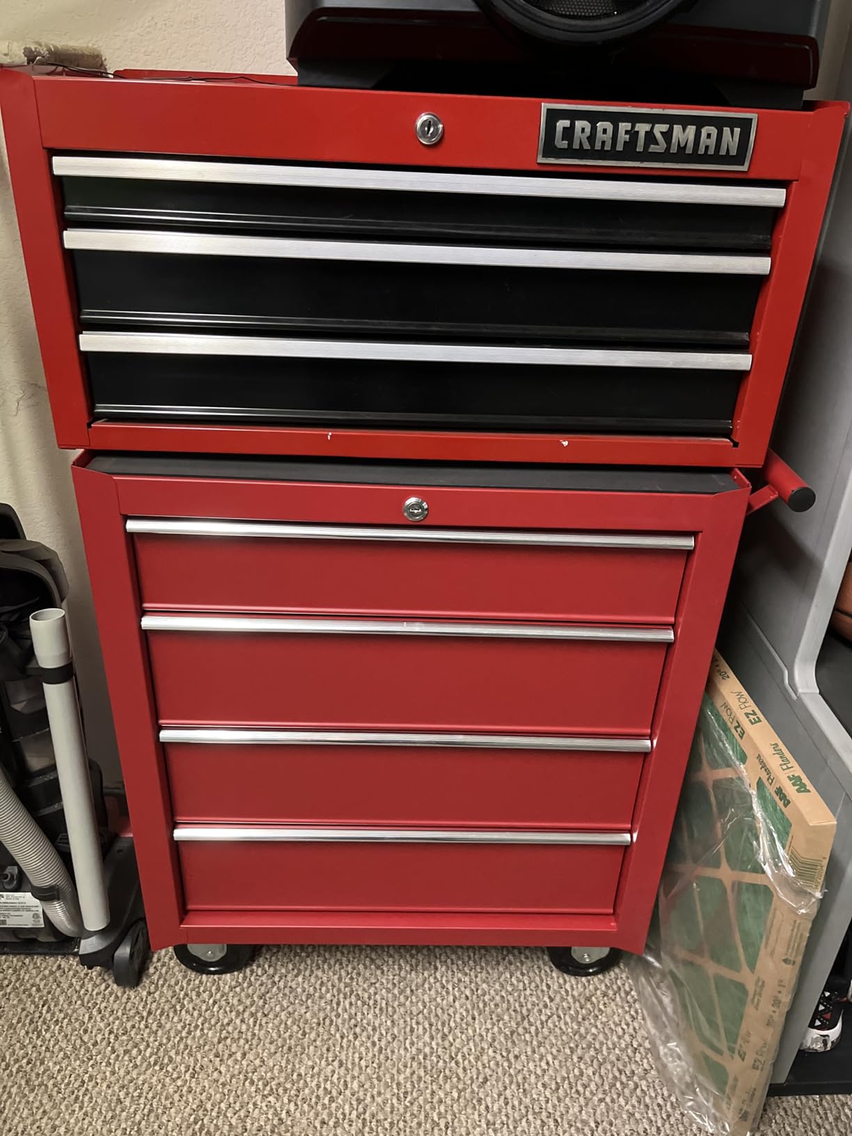 4 Drawer Rolling Tool Cabinet, Lockable Steel Tool Chest, Black | Heavy Duty Metal Garage Workshop Storage Cart with Top Tray, Side Handle, Locking Drawer and Wheels for Repair Shop customer photo 1