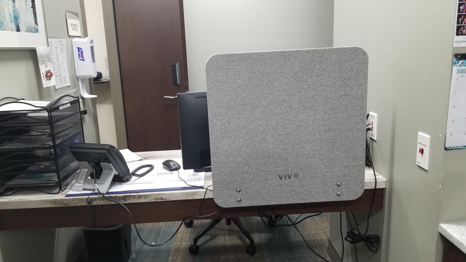 VIVO Gray Clamp-on 71 x 24 in Privacy Panel, PP-2-V072G | Sound Absorbing PET Partition, Above or Below Desk Office Divider, Fits 0.4-1.4 in Thick Desktops, 2 Pack, 35 x 24 in (x2) customer photo 1