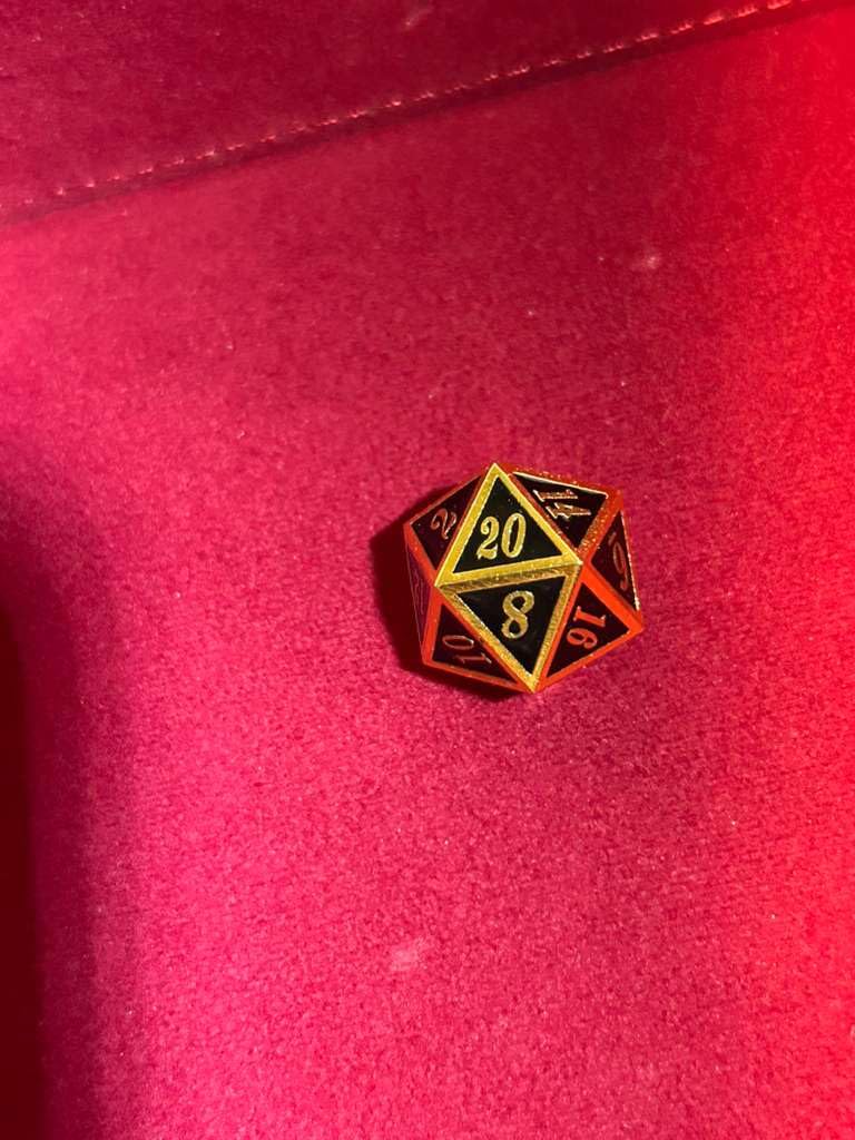 DNDND Matt Red DND Metal Dice, 7 PCS Heavy Metallic D&D Dice Set with Gorgeous Gift Case for Dungeons and Dragon Tabletop Game (Matte Red with White Flower) customer photo 2
