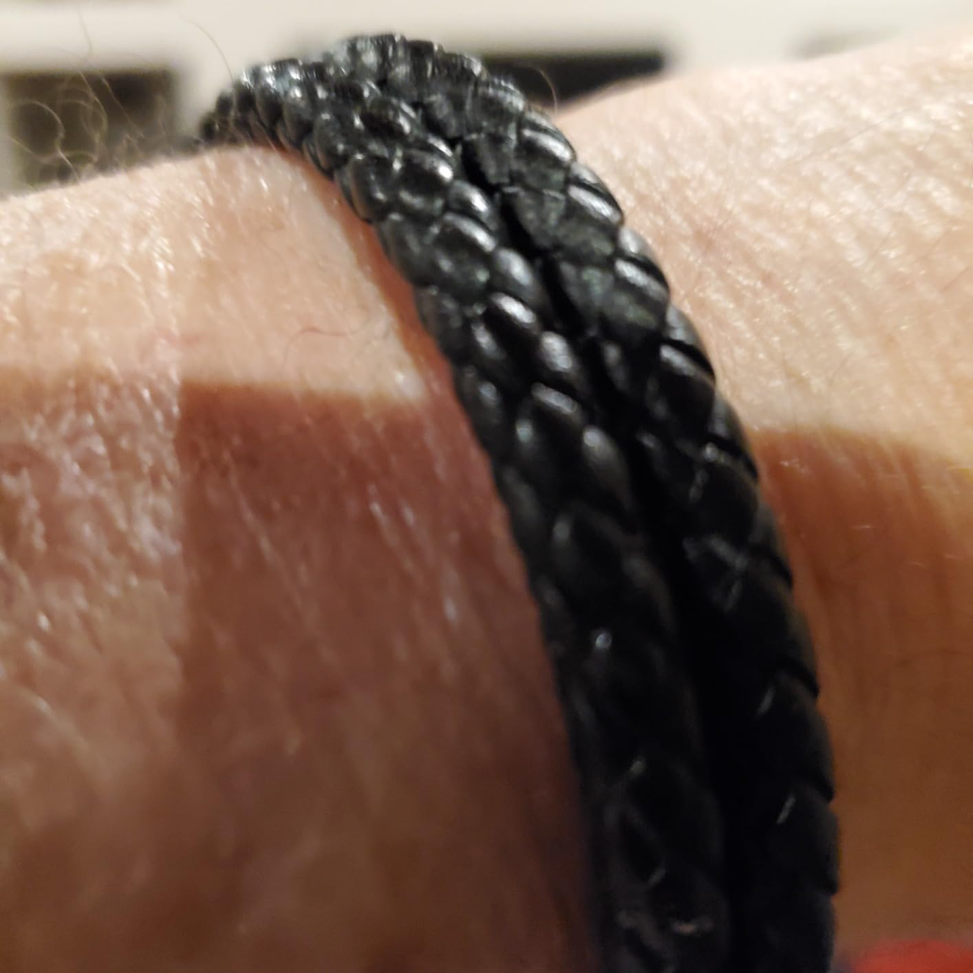 RTZN Black Leather Bracelets for Men - Premium Artisan Handcrafted Collection - Single, Stacked, & Double Strand Braided Leather, Onyx Stone & Silver Chain Designs - Authentic Men's Leather Bracelets customer photo 1