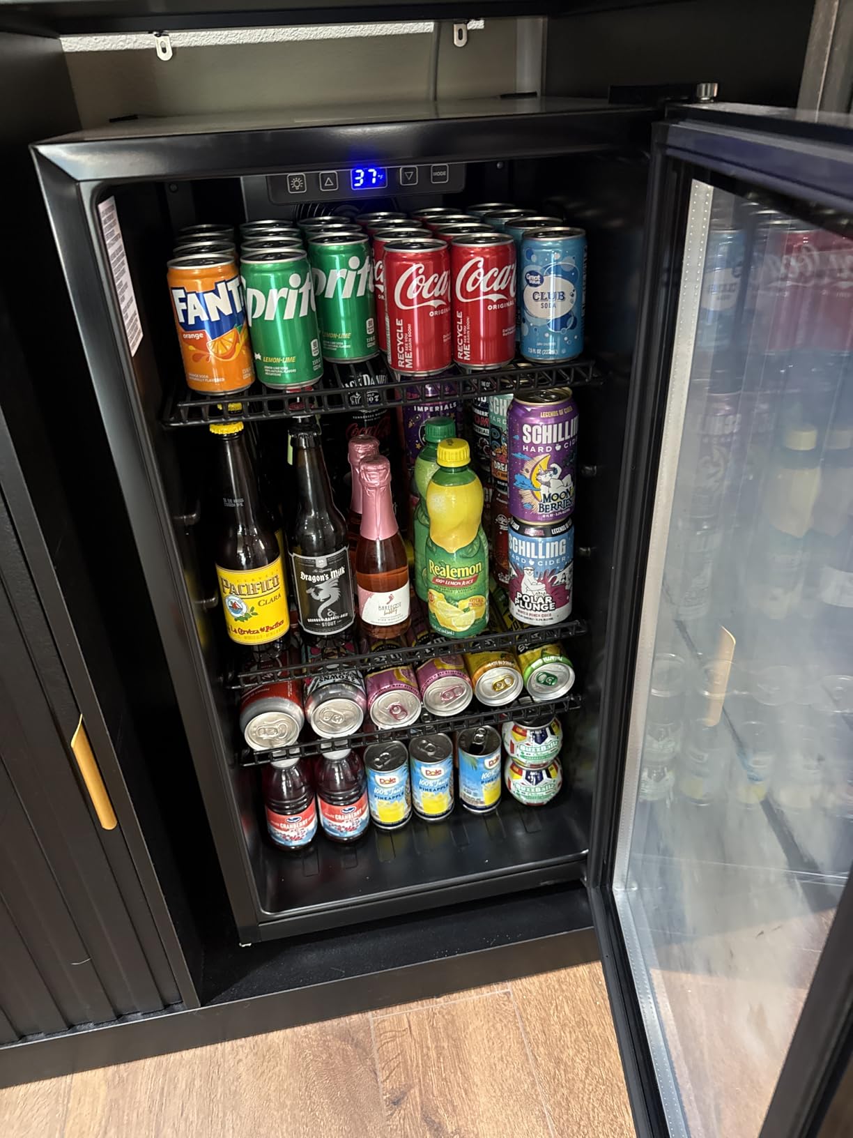 130 Can Beverage Refrigerator, 3.2 Cu.Ft Mini Fridge Beverage Cooler | Glass Door, 35-65°F Digital Temperature Display, Adjustable Shelves, Beverage Fridge for Soda, Beer & Wine customer photo 1
