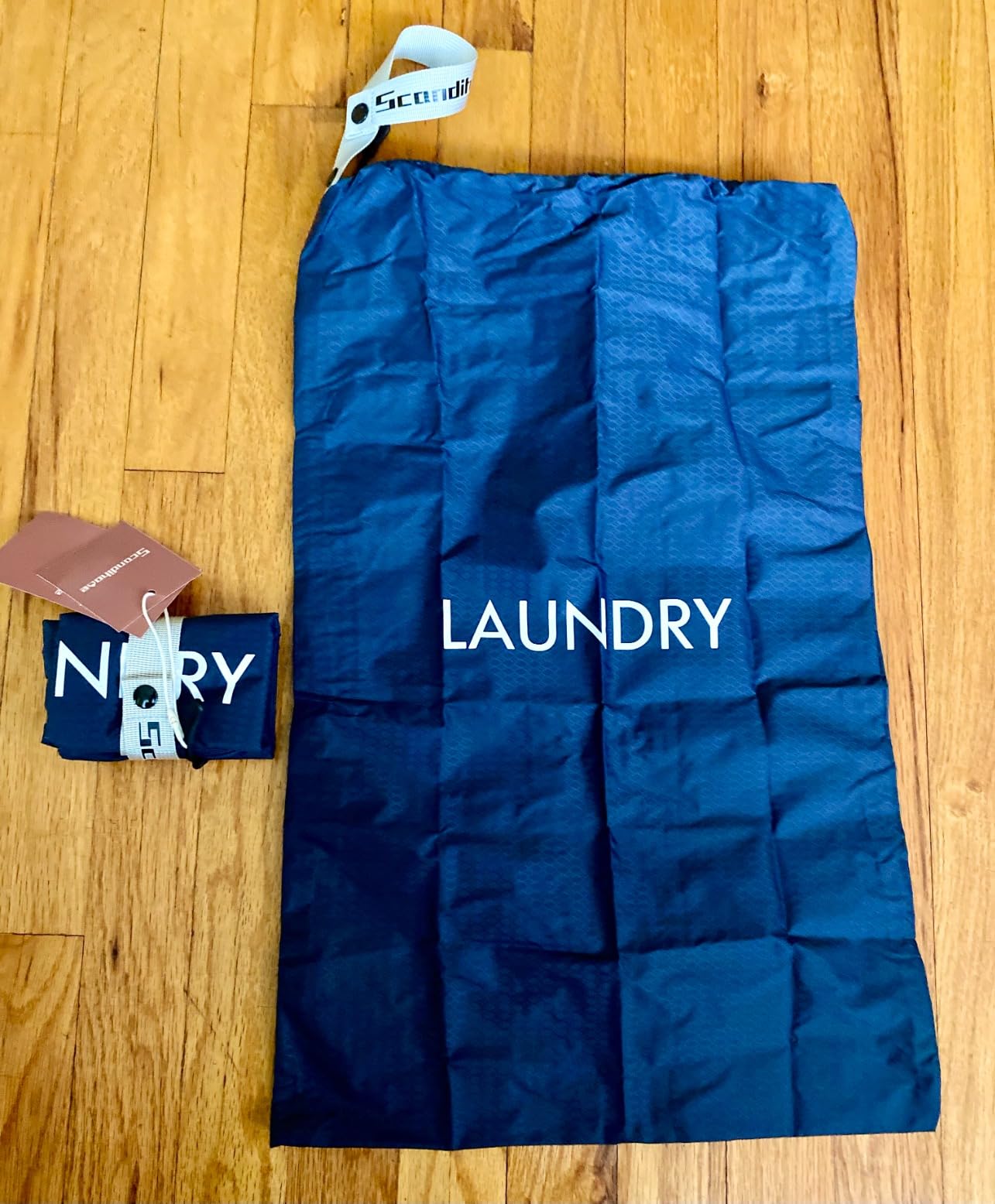 Travel Laundry Bag (2 Pcs - Large + Small) - Foldable Waterproof Washable Wet Dry Bag for Gym, Swimming, Yoga, and Workout Perfect for Dirty Clothes, Bathing Suits, Travel Accessories - Navy Blue customer photo 2