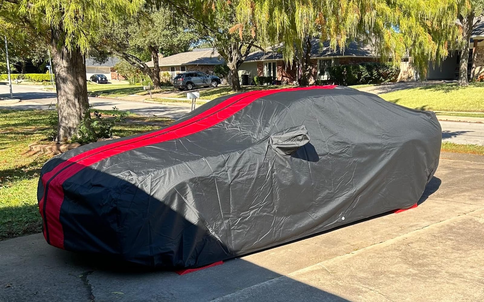 SR1 Performance USA Mazda Miata Car Cover Custom Fit 1989-2026 MX-5 NA NB NC ND Convertible Indoor Outdoor Ultraguard 300D Water Resistant Breathable - Black with Gray Stripes customer photo 1